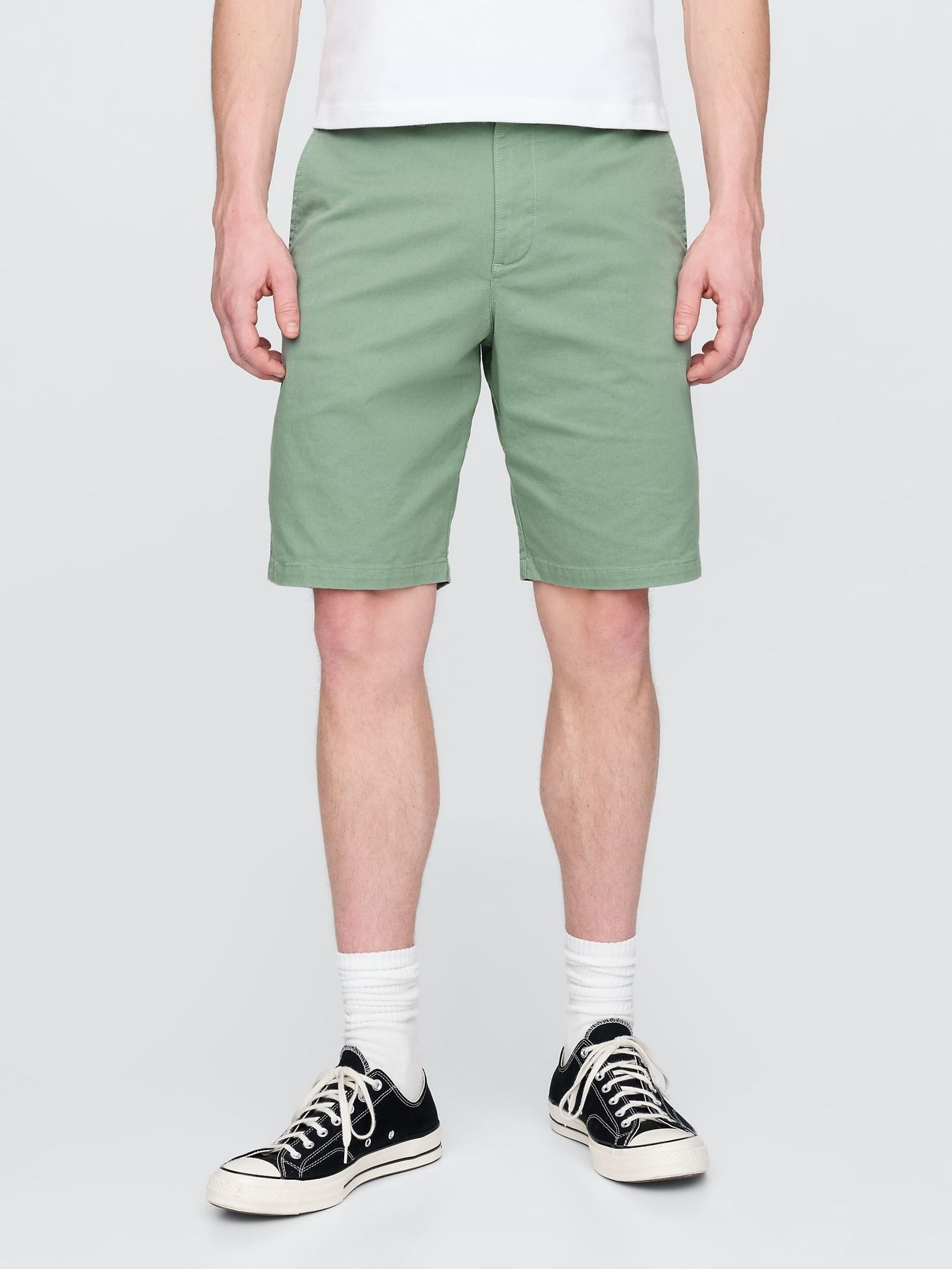 Green Cotton Blend Vintage Shorts (F35981) | £35