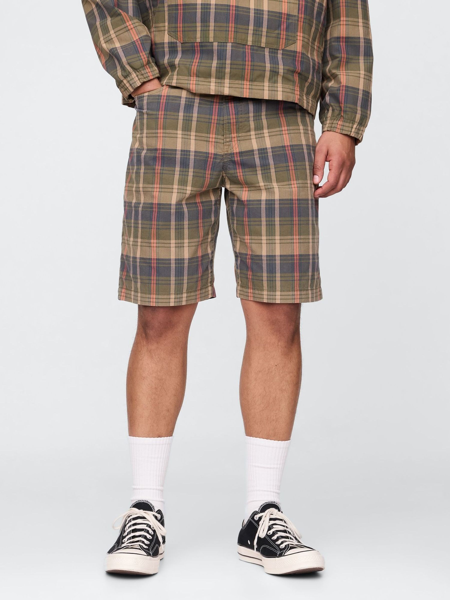 Green Check Canvas Shorts (F35993) | £40