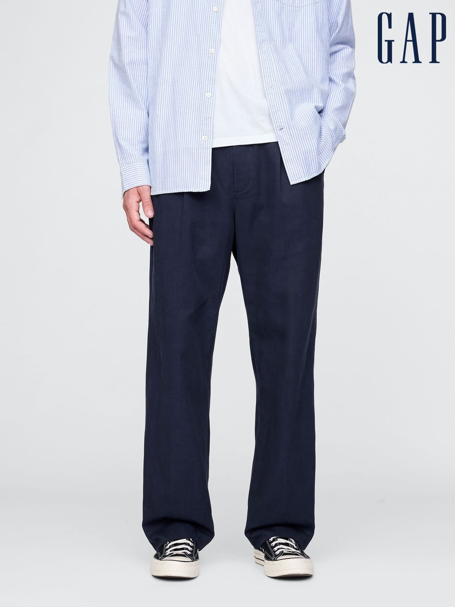 Navy Blue UltraSoft Pleated Trousers (F36025) | £50