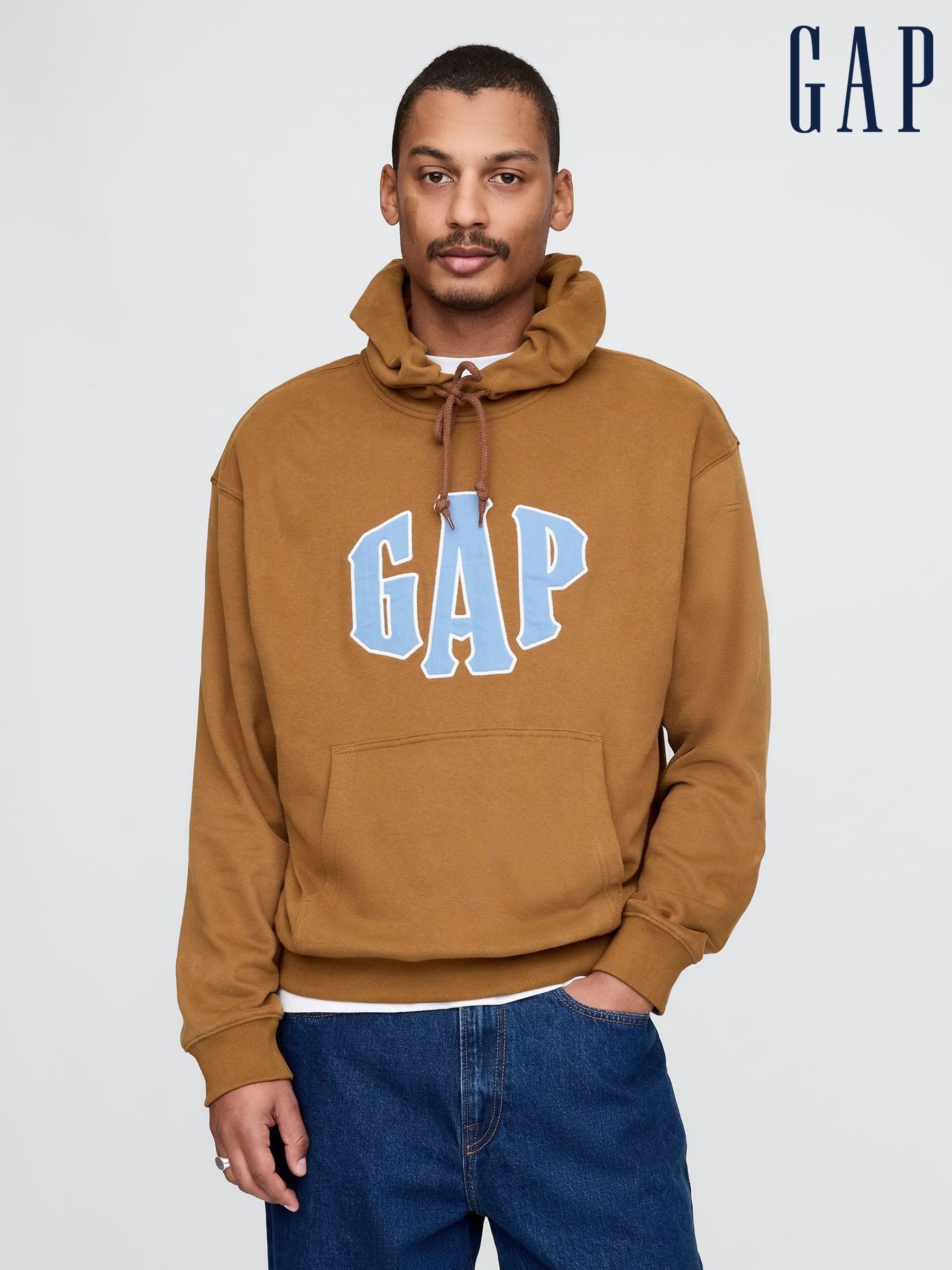 Brown Vintage Soft Oversized Logo Hoodie (F36039) | £50
