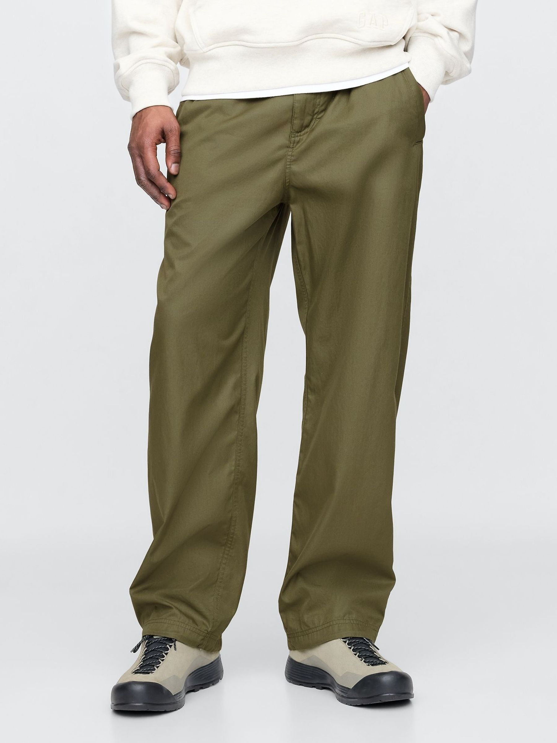 Green Soft Cotton Parachute Baggy Trousers (F36040) | £65