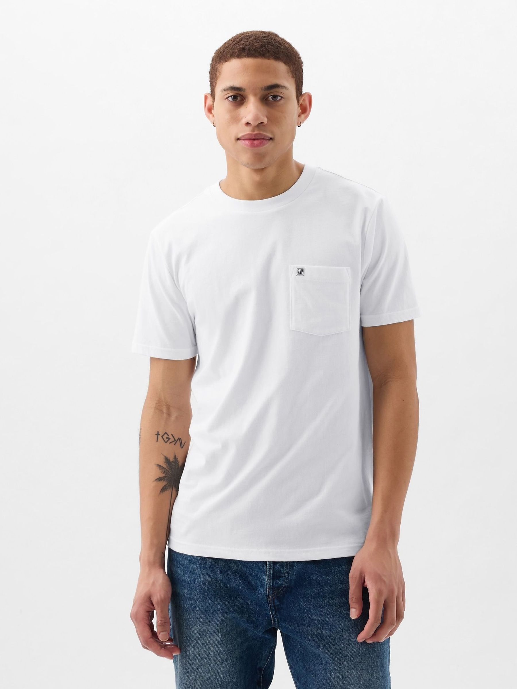 White Organic Cotton Pocket T-Shirt (F36041) | £14