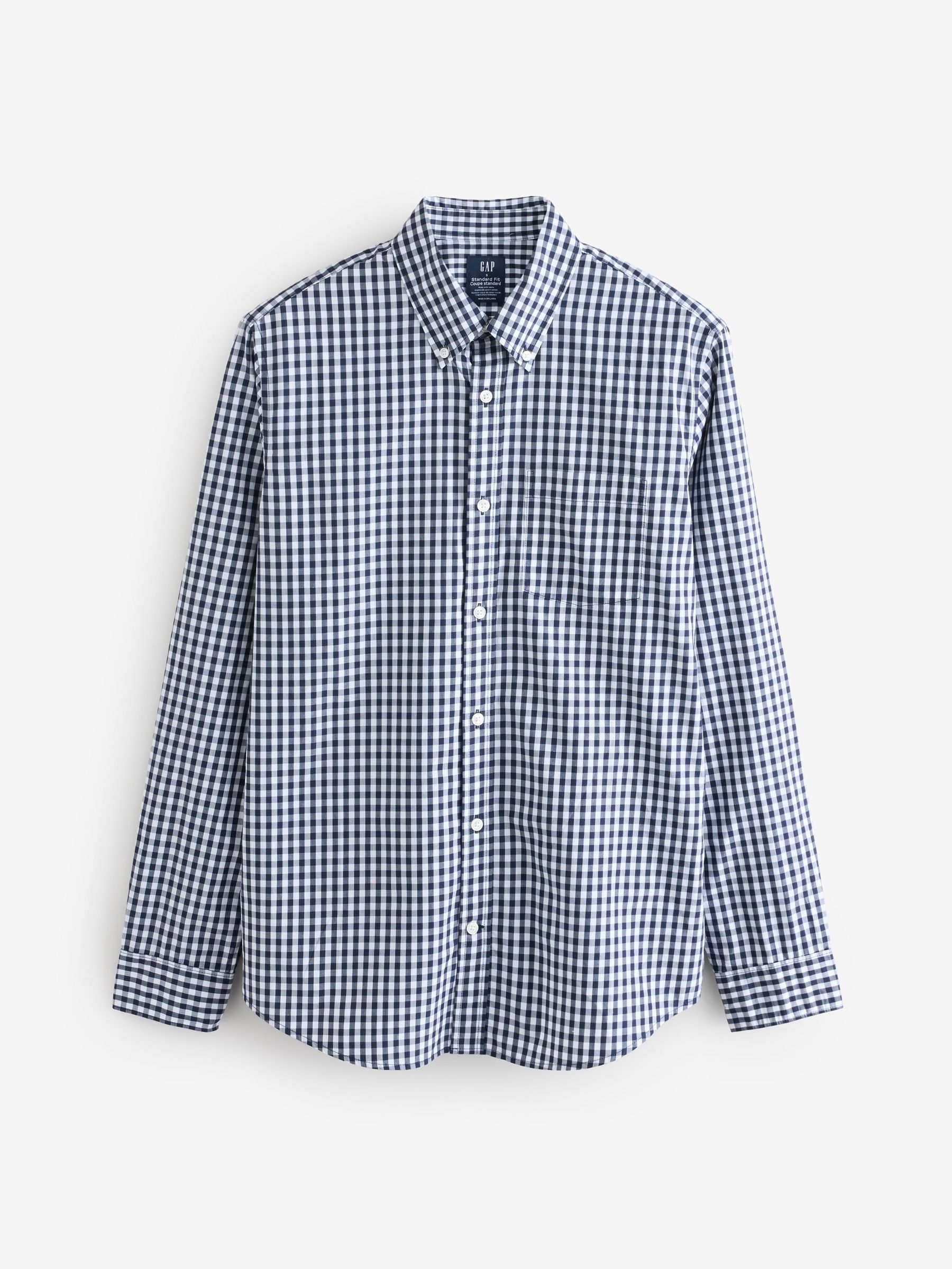 Blue Gingham All Day Regular Fit Long Sleeve Poplin Shirt (F36051) | £40