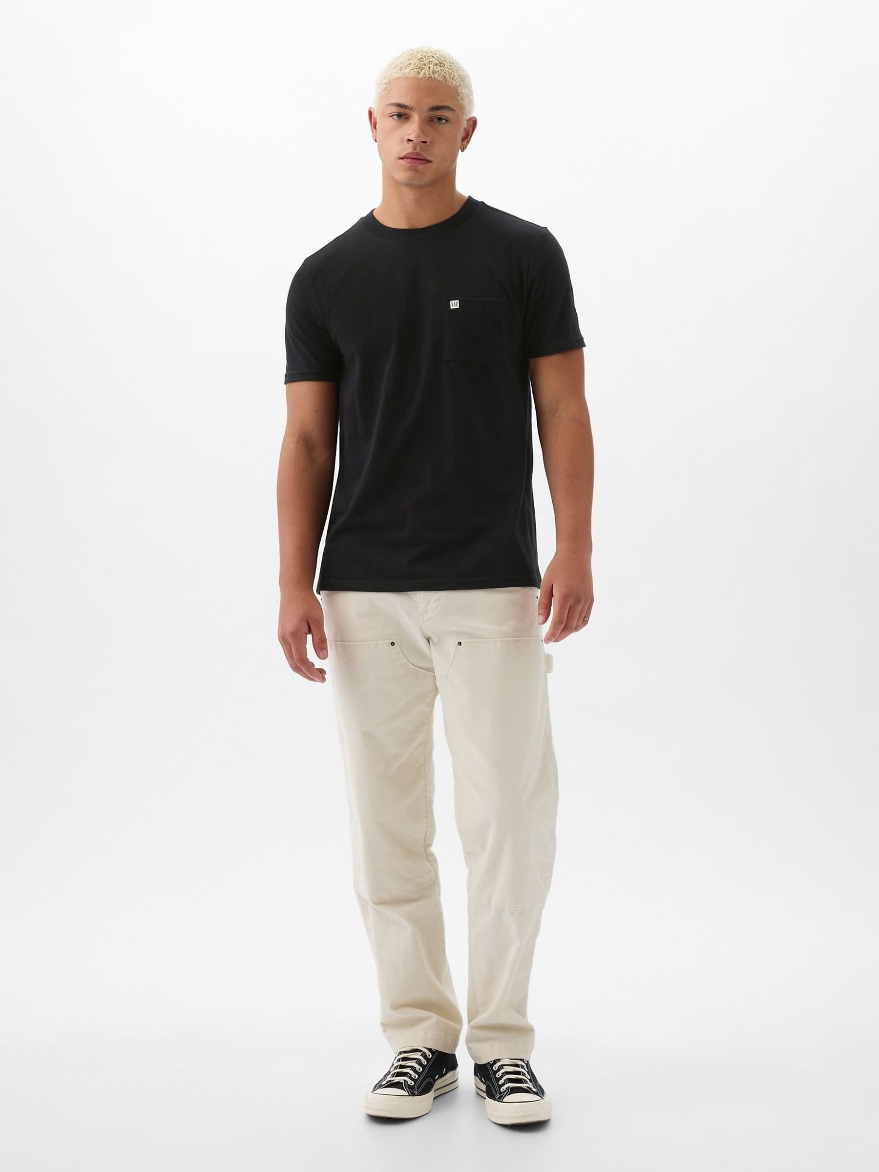 Black Organic Cotton Pocket T-Shirt (F36062) | £14