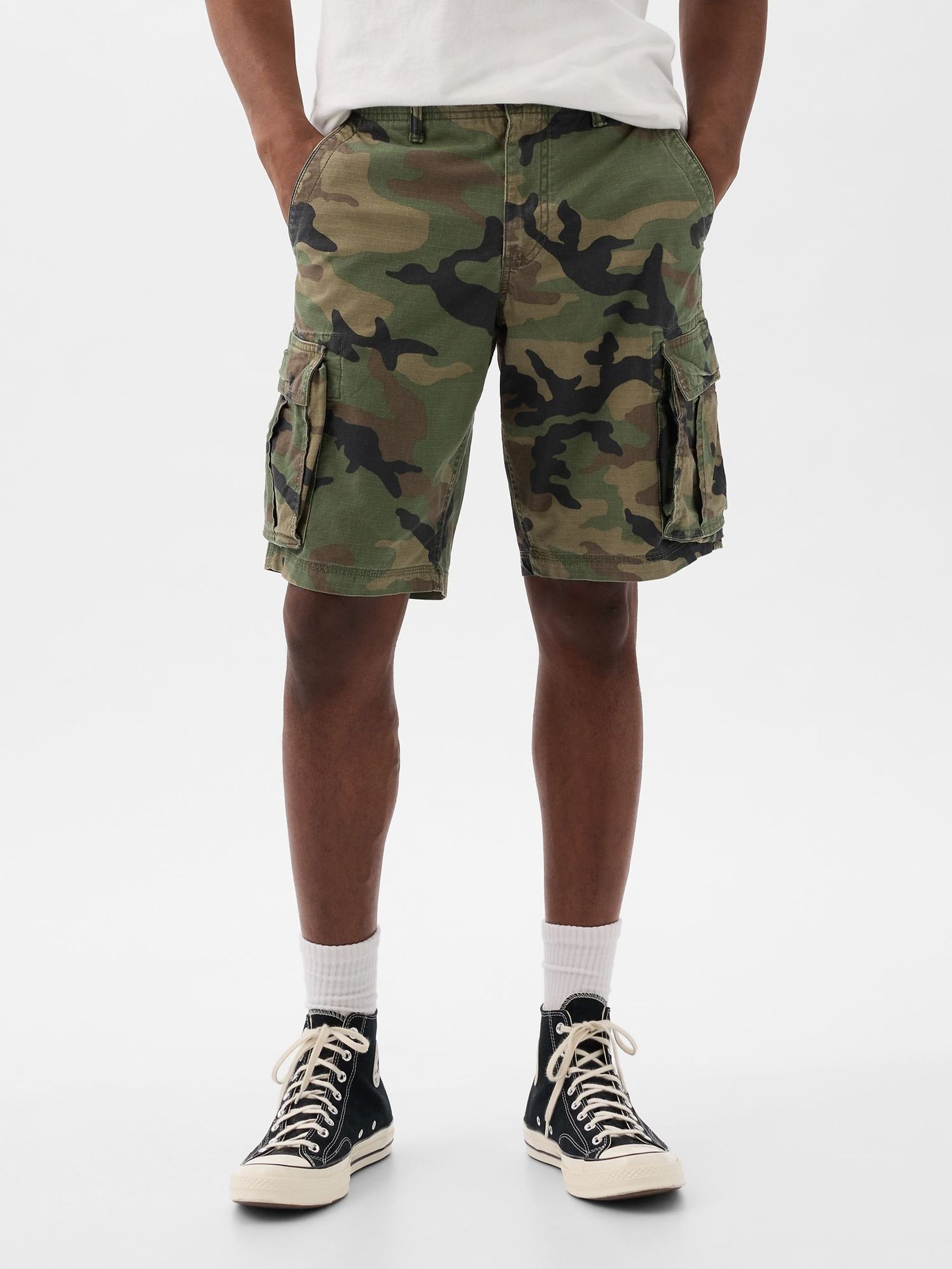 Green Camo 11" Cargo Shorts (F36069) | £40