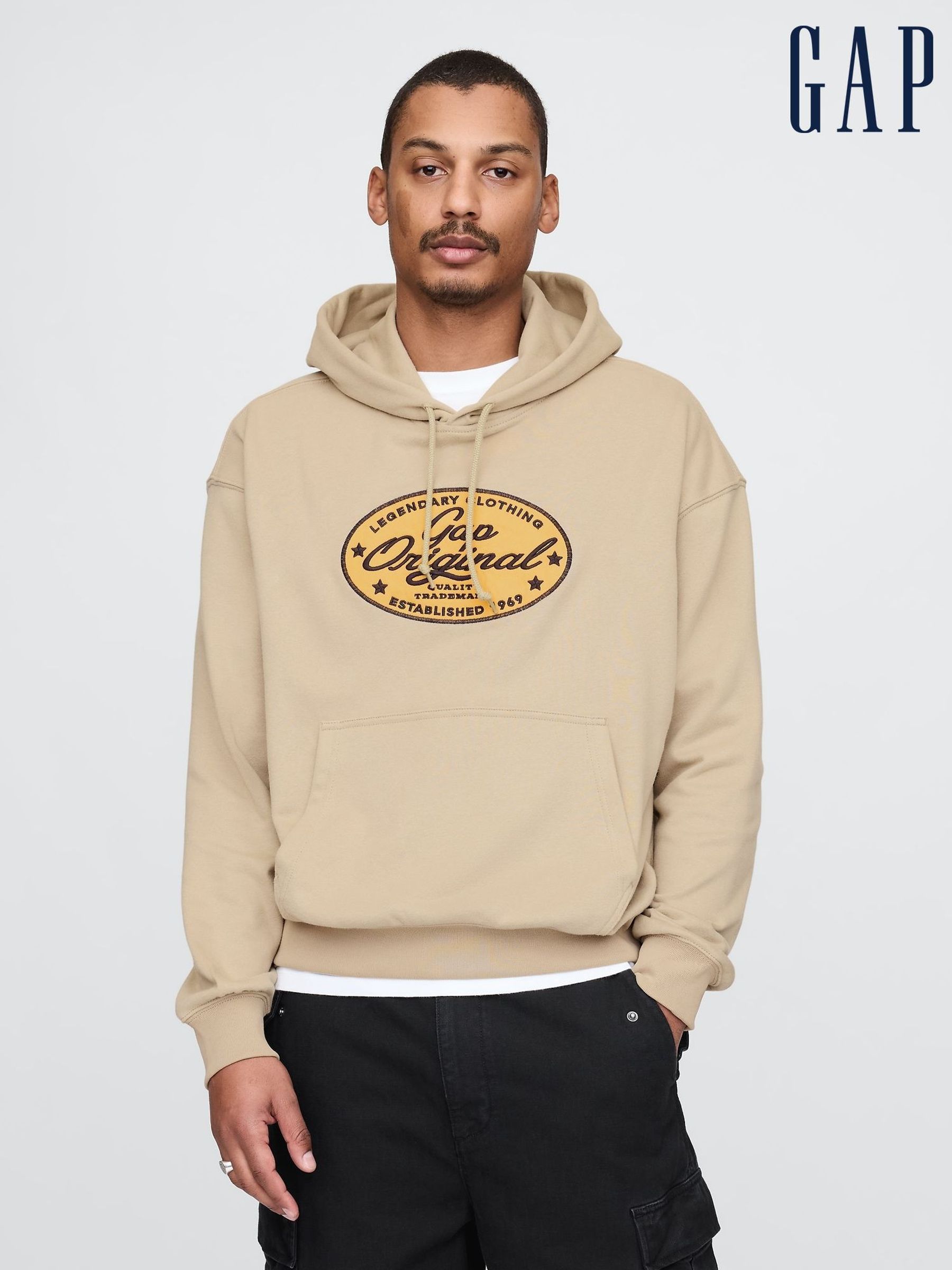 Beige Vintage Soft Original Logo Hoodie (F36078) | £45