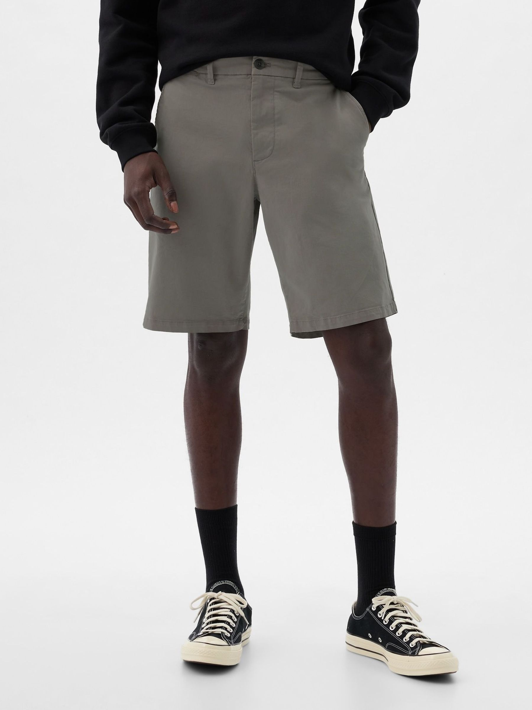 Dark Grey Cotton Blend Vintage Shorts (F36081) | £35