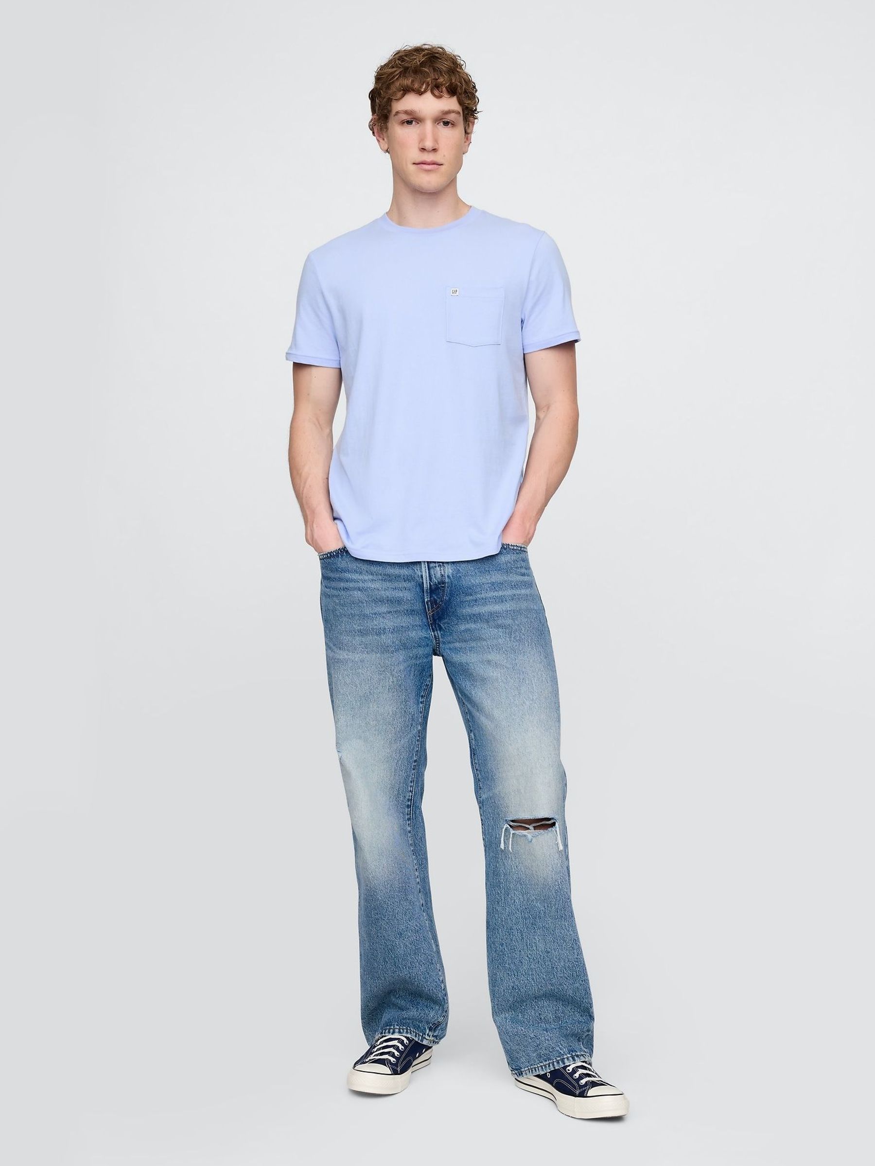 Blue Organic Cotton Pocket T-Shirt (F36083) | £14