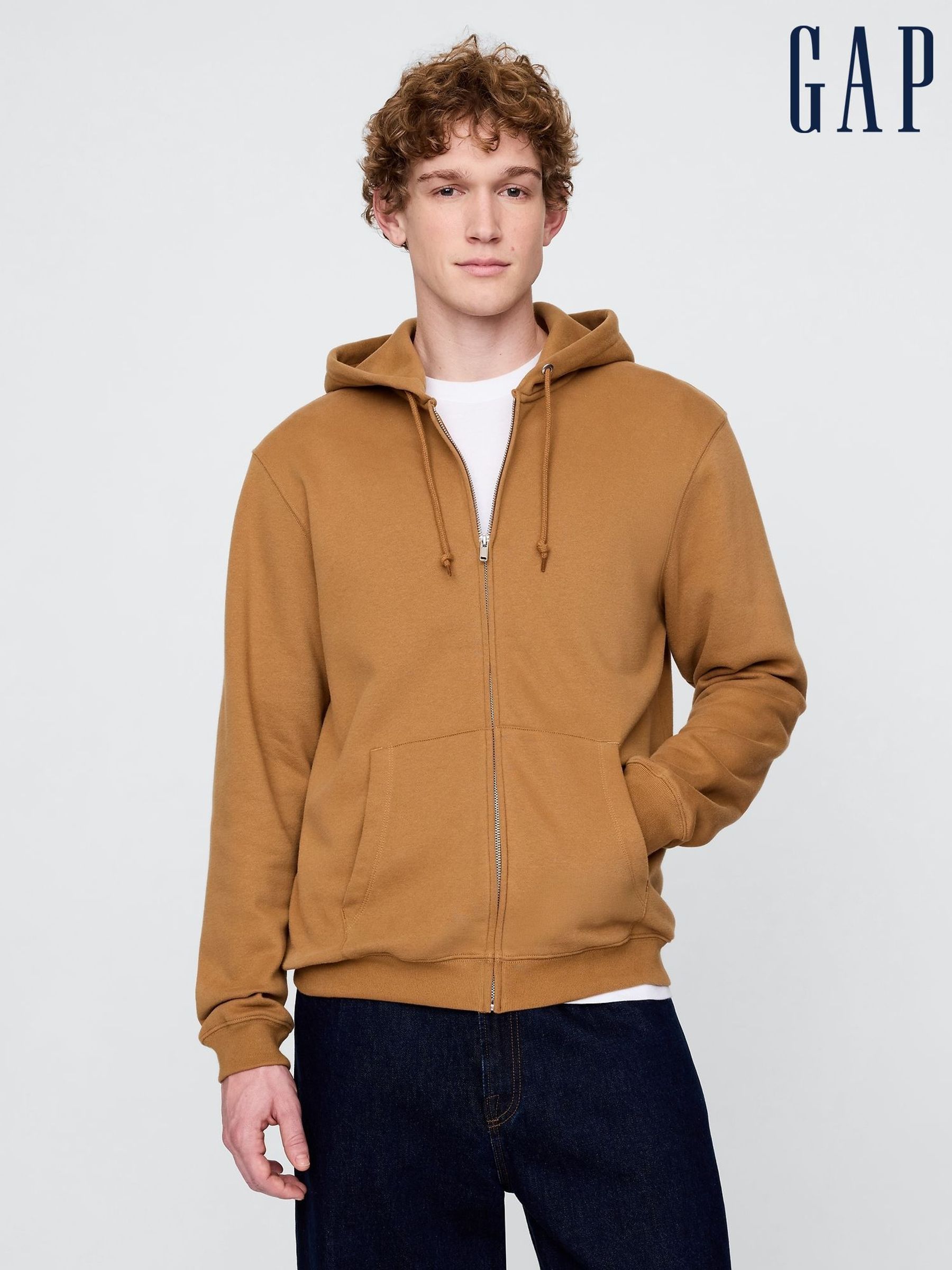 Brown Vintage Soft Zip Hoodie (F36527) | £50