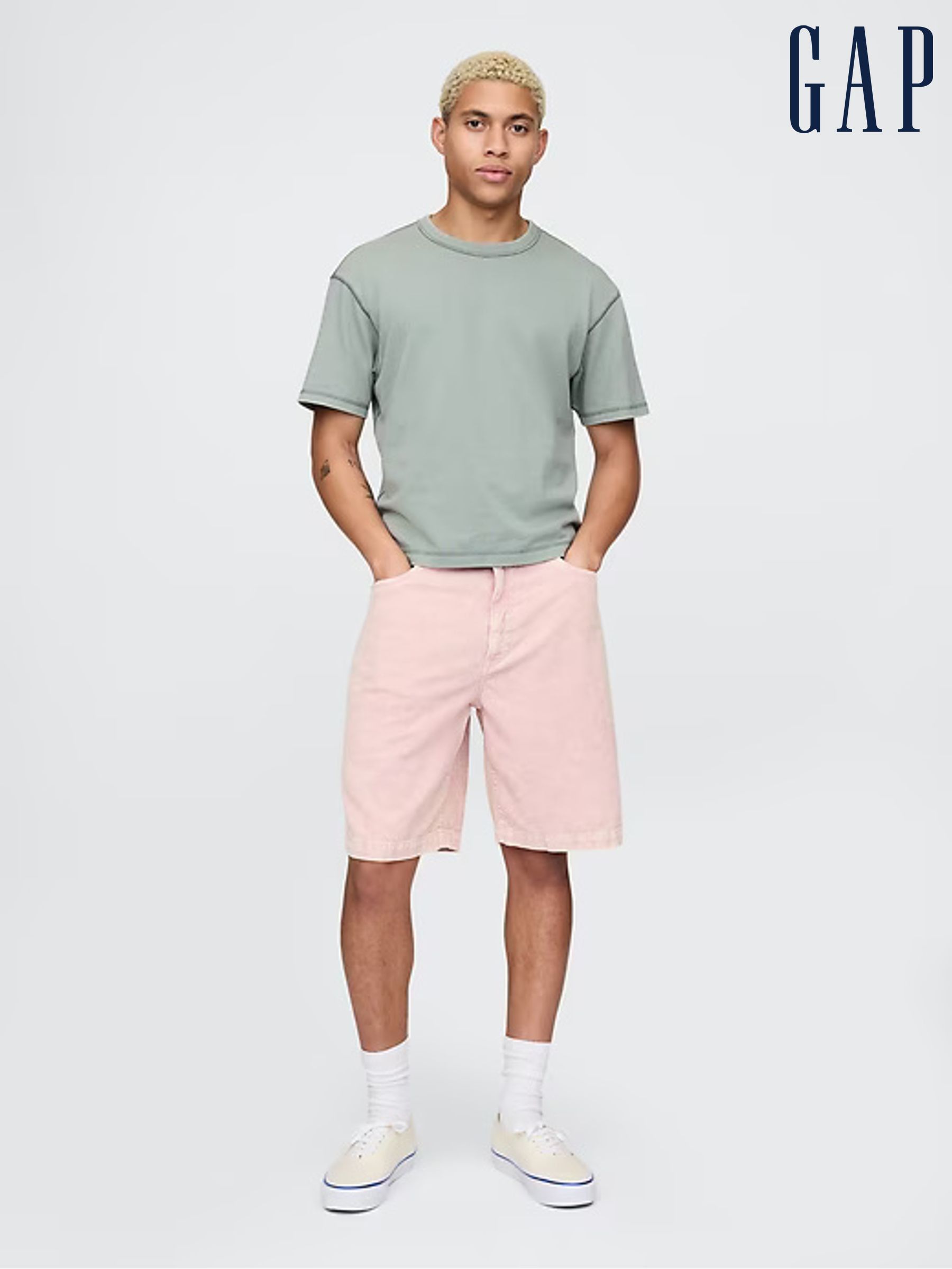 Pink Washed Corduroy Carpenter Shorts (F36545) | £45