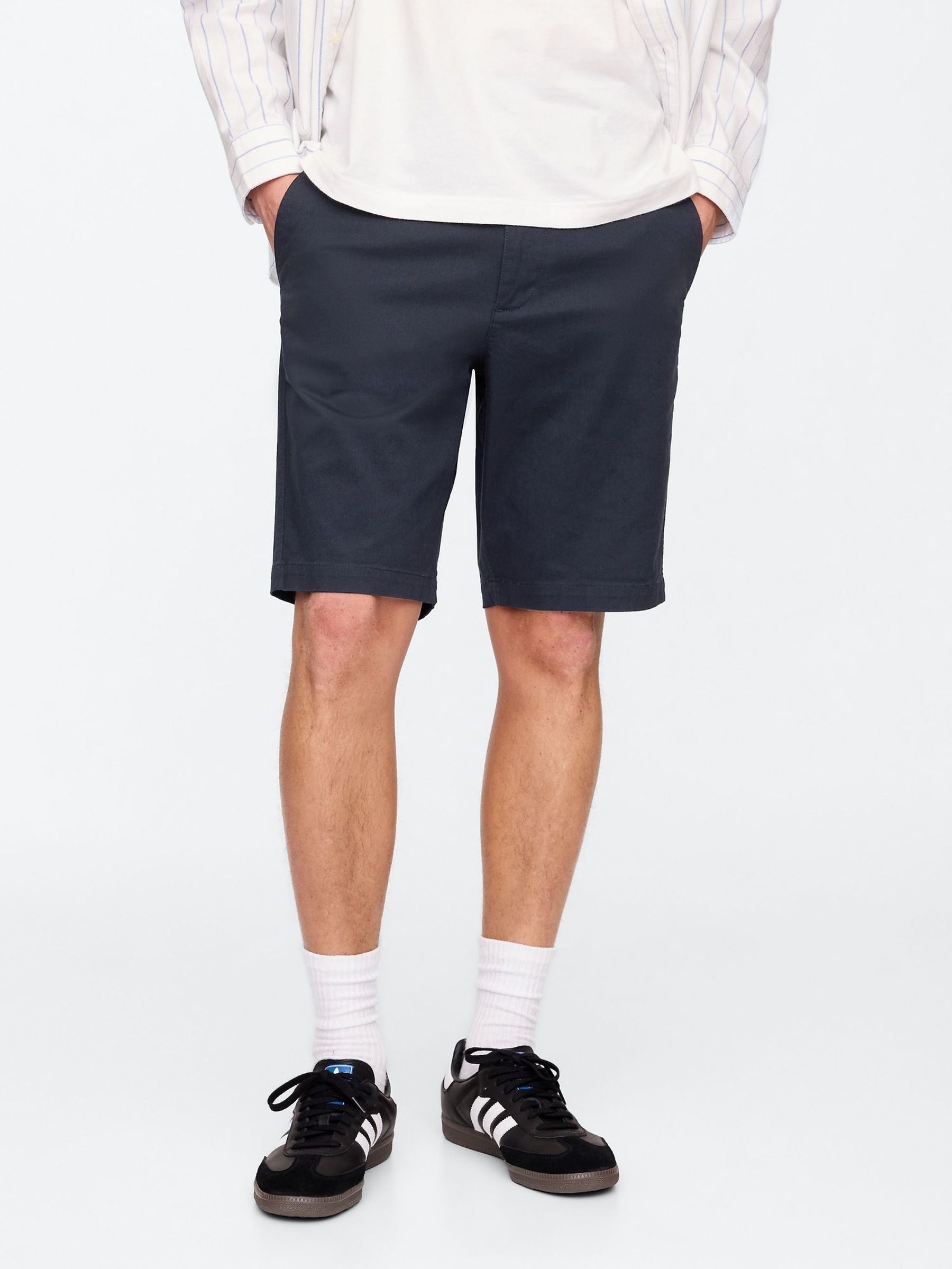Navy/Blue 10"" Skinny Fit Modern Chino Shorts (F36547) | £30