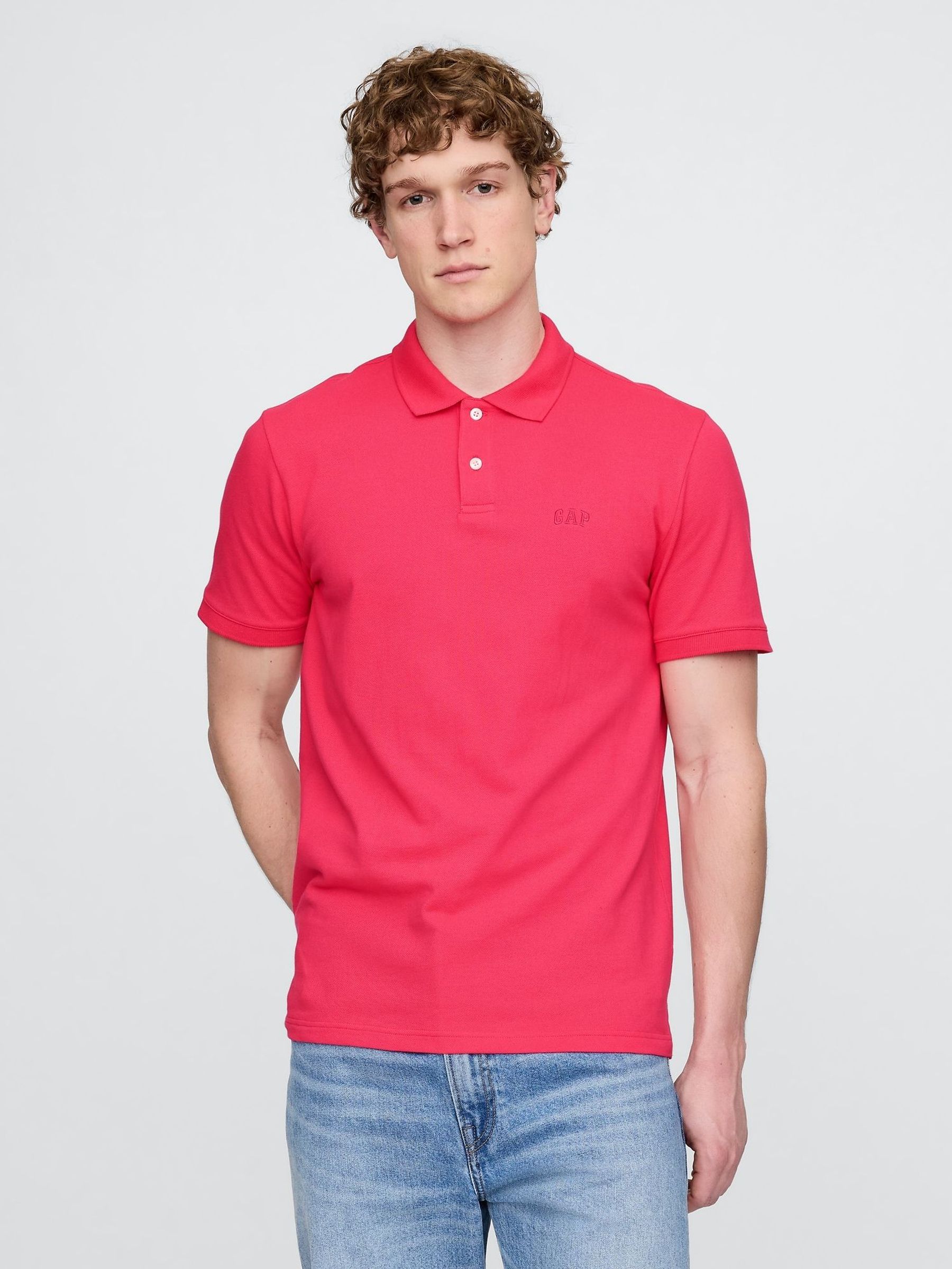 Pink Logo Pique Polo Shirt (F36550) | £20