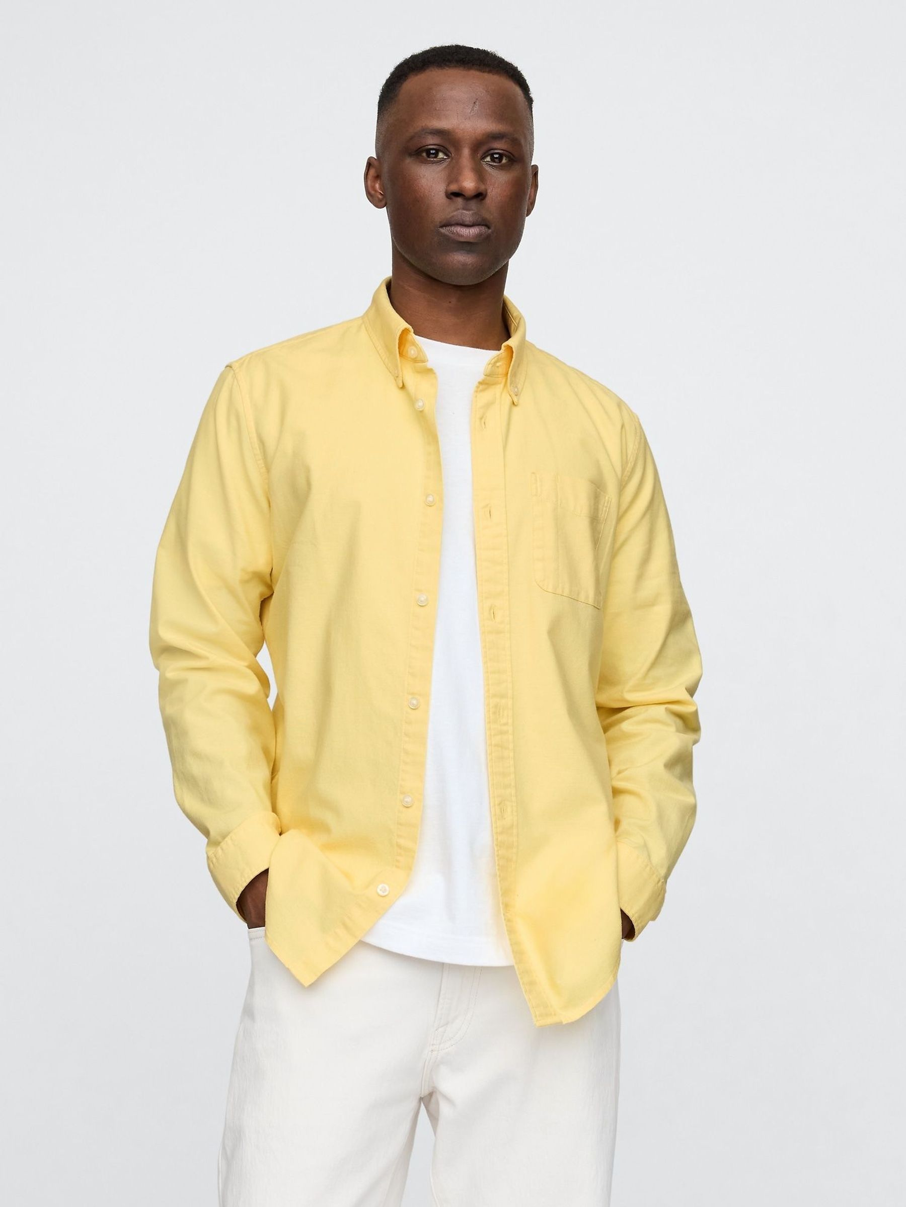 Yellow Classic Oxford Shirt In Standard Fit (F36561) | £40