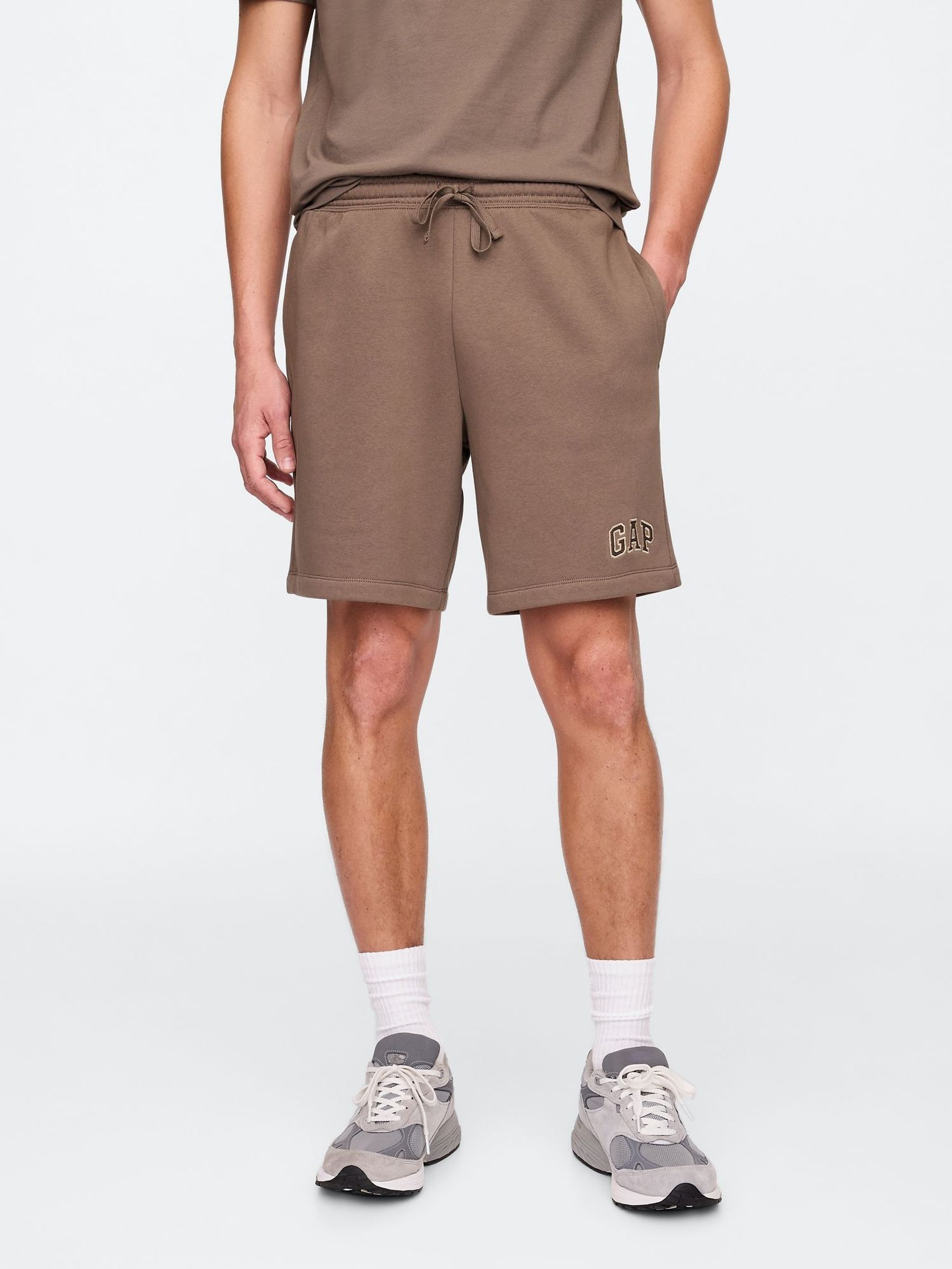 Brown Pull On Logo Jogger Shorts (F36566) | £25