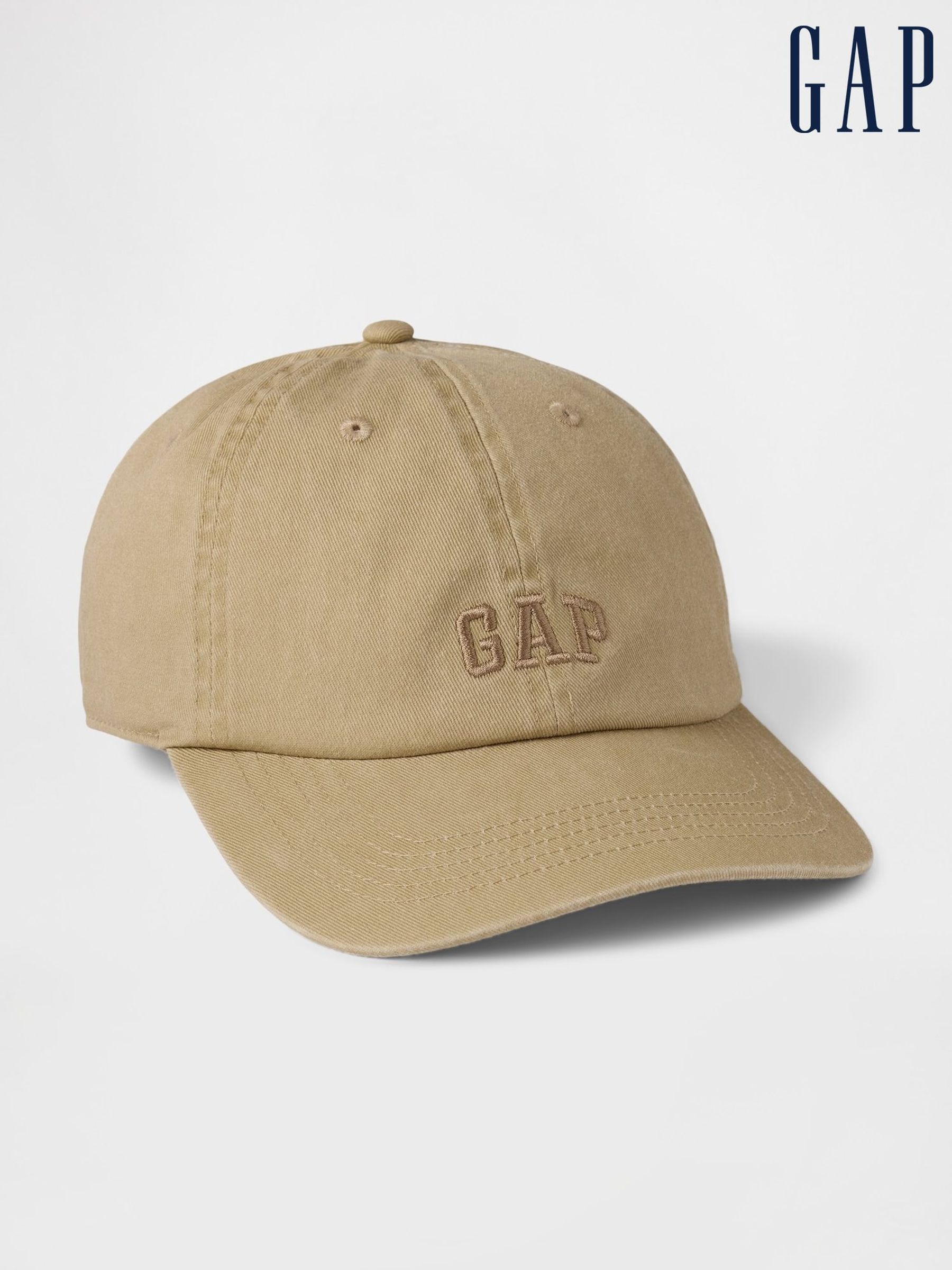 Beige Adult 100% Cotton Logo Baseball Cap (F36568) | £15