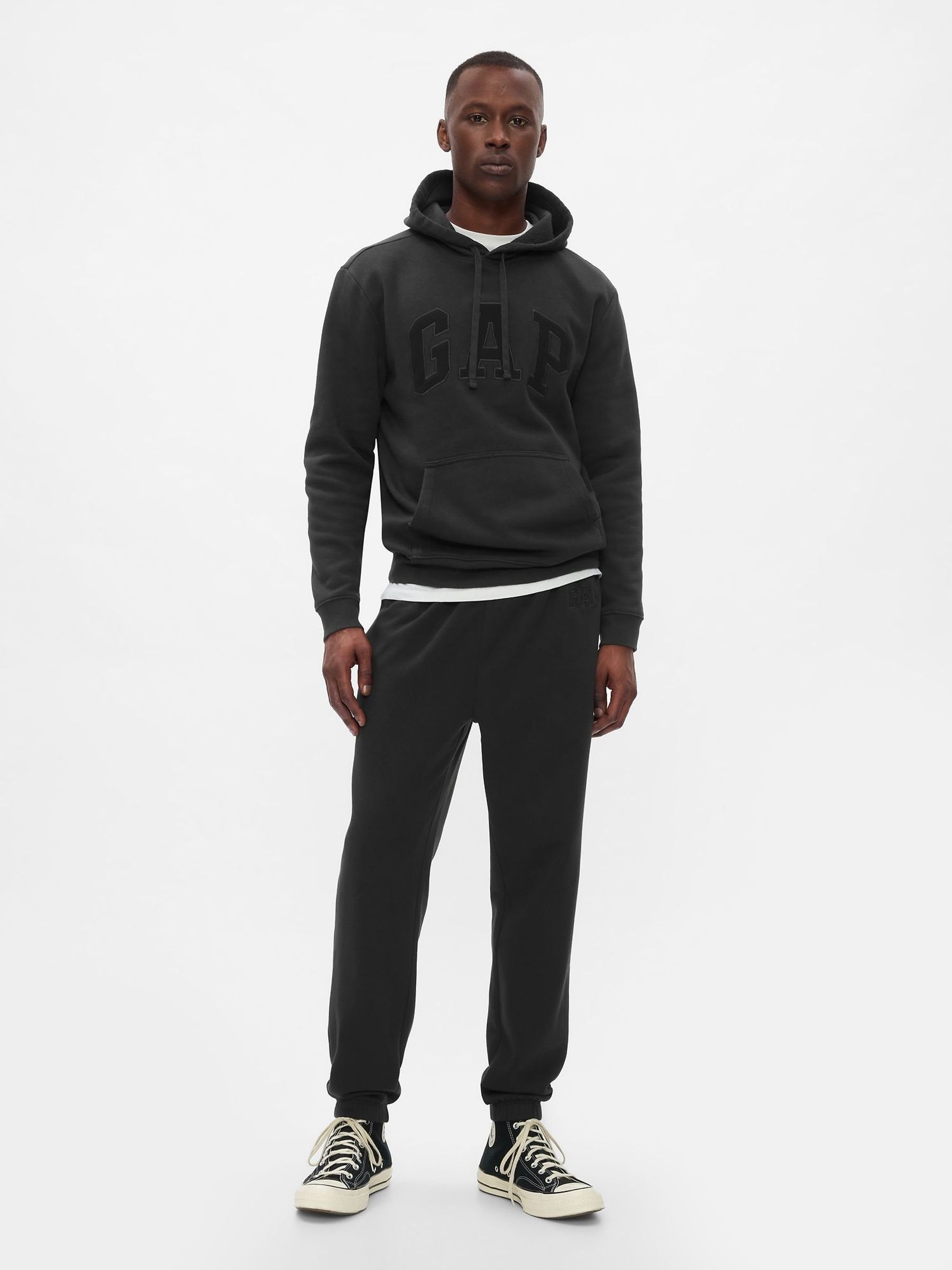 Black Logo Fleece-Lined Joggers (F36573) | £30