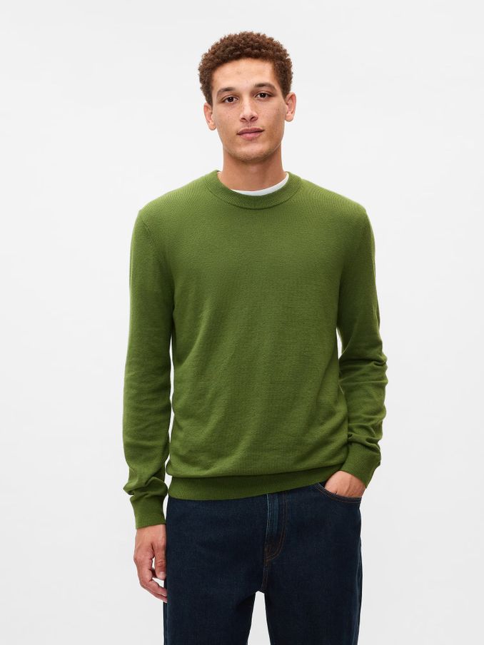 Green CashSoft Crew Neck Jumper (F36602) | £24