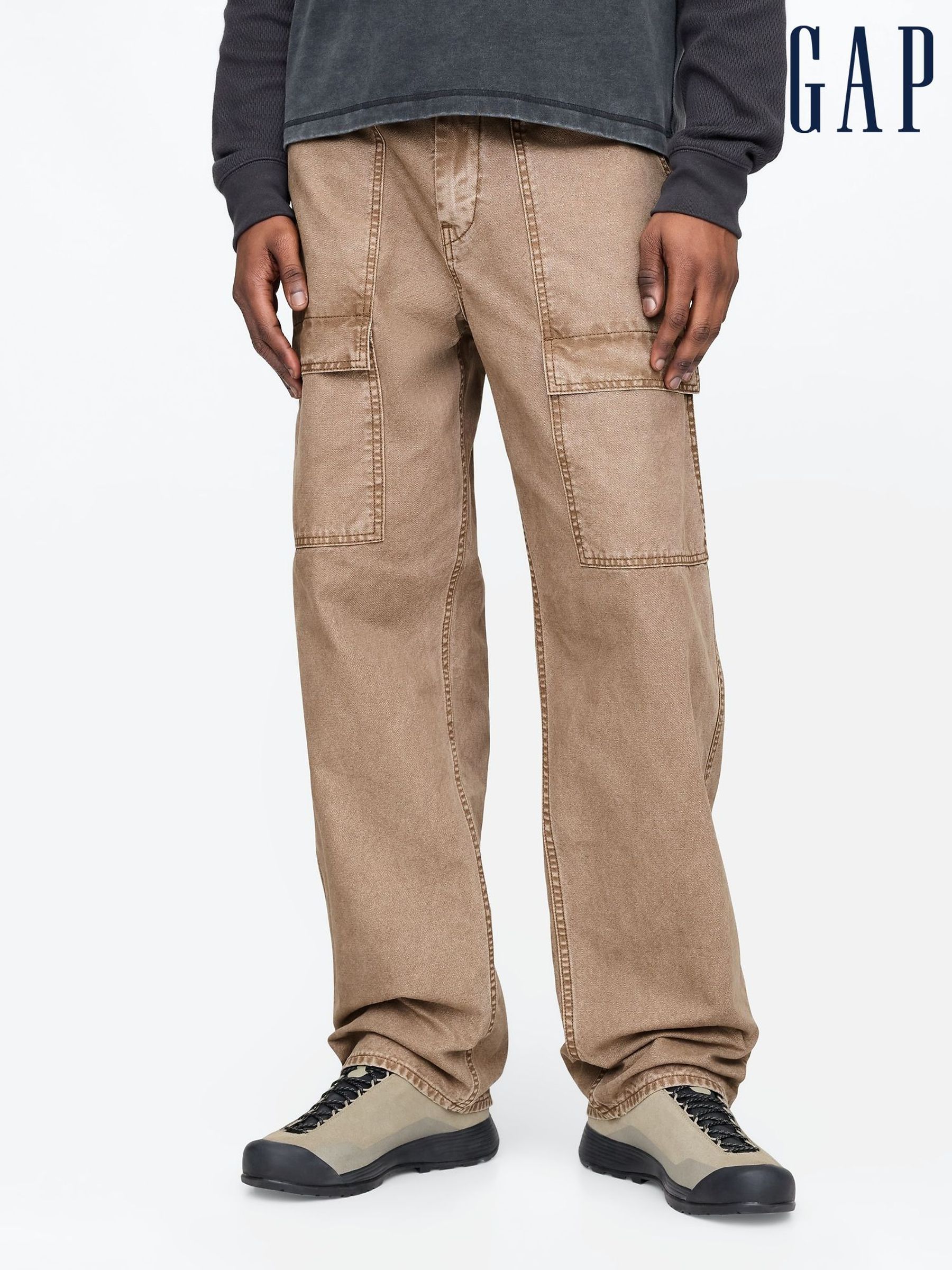 Beige Baggy Utility Jeans (F36606) | £65