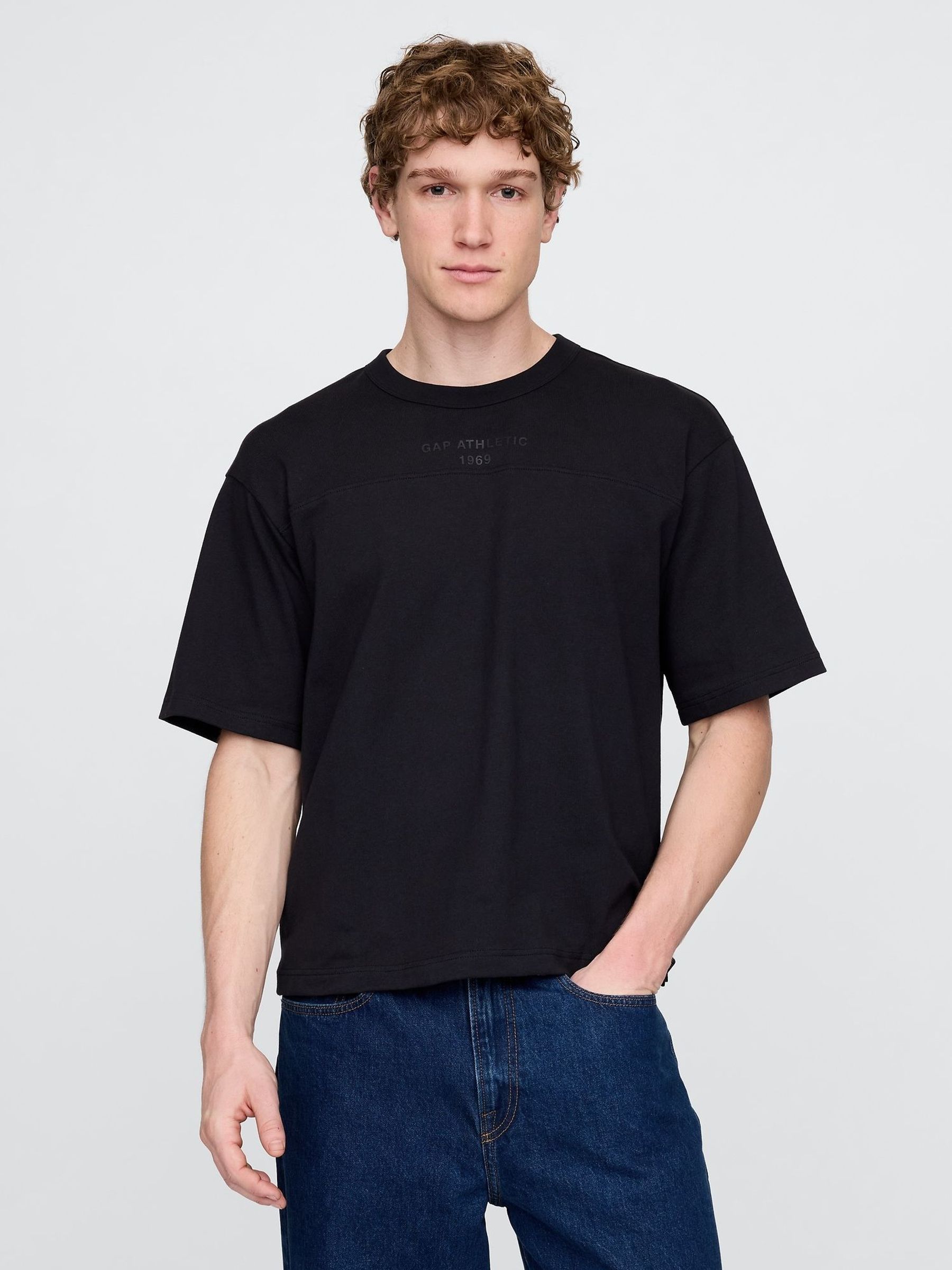 Black Oversized Athletic Logo T-Shirt (F36612) | £30