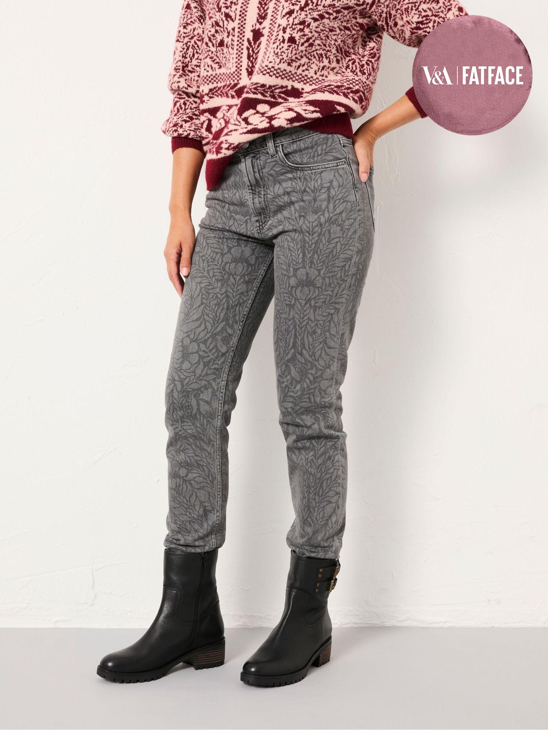 Grey Floral Bouquet Laser Print Jeans (F36860) | £62
