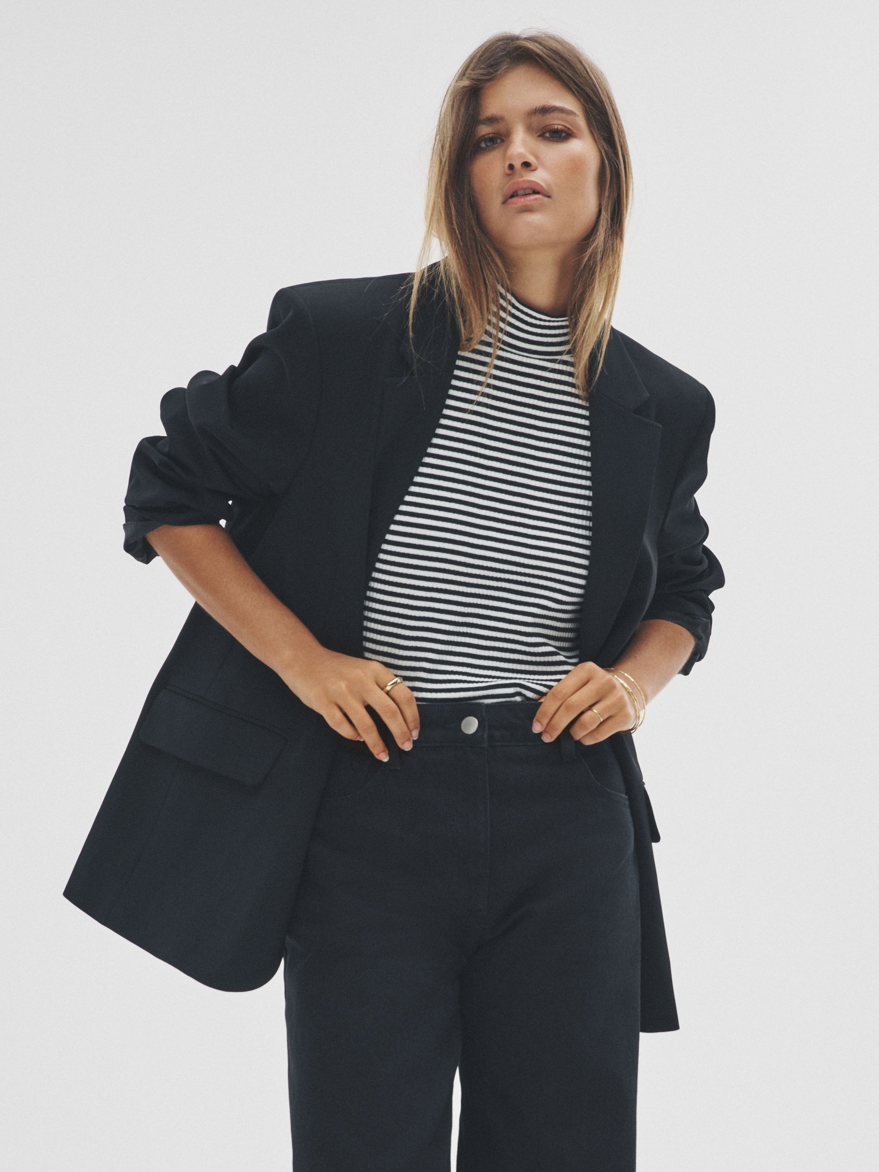 Black - Single Breasted Blazer (F38490) | £34