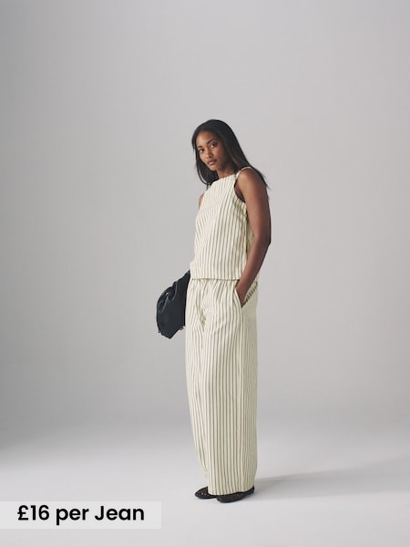 2 Pack Pull On Wide Leg Lightweight Jeans (F38502) | £32