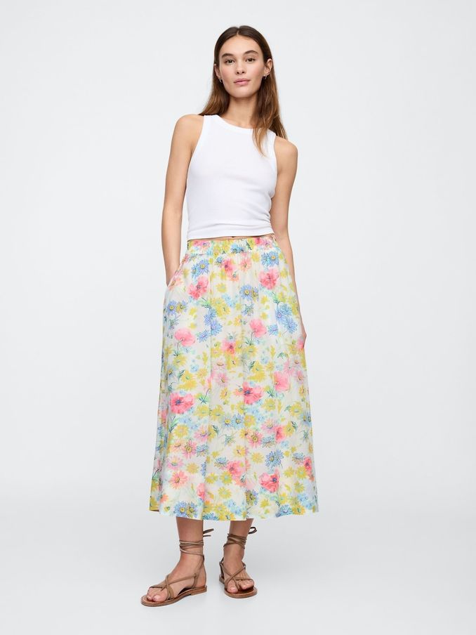 White Floral Maxi Skirt (F38577) | £60