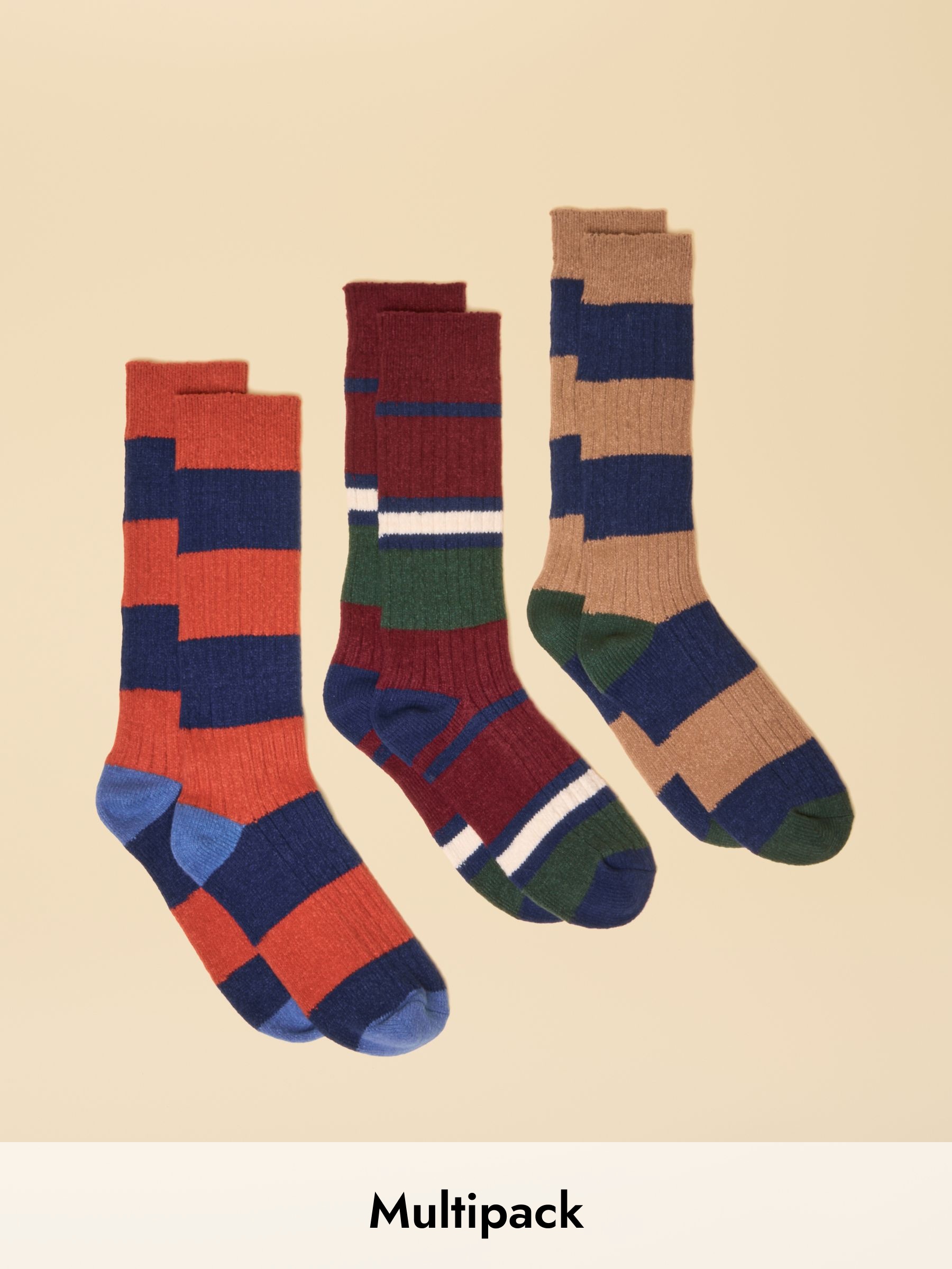 Gibson Multi Cosy Socks 3 Pack (F40099) | £14.95