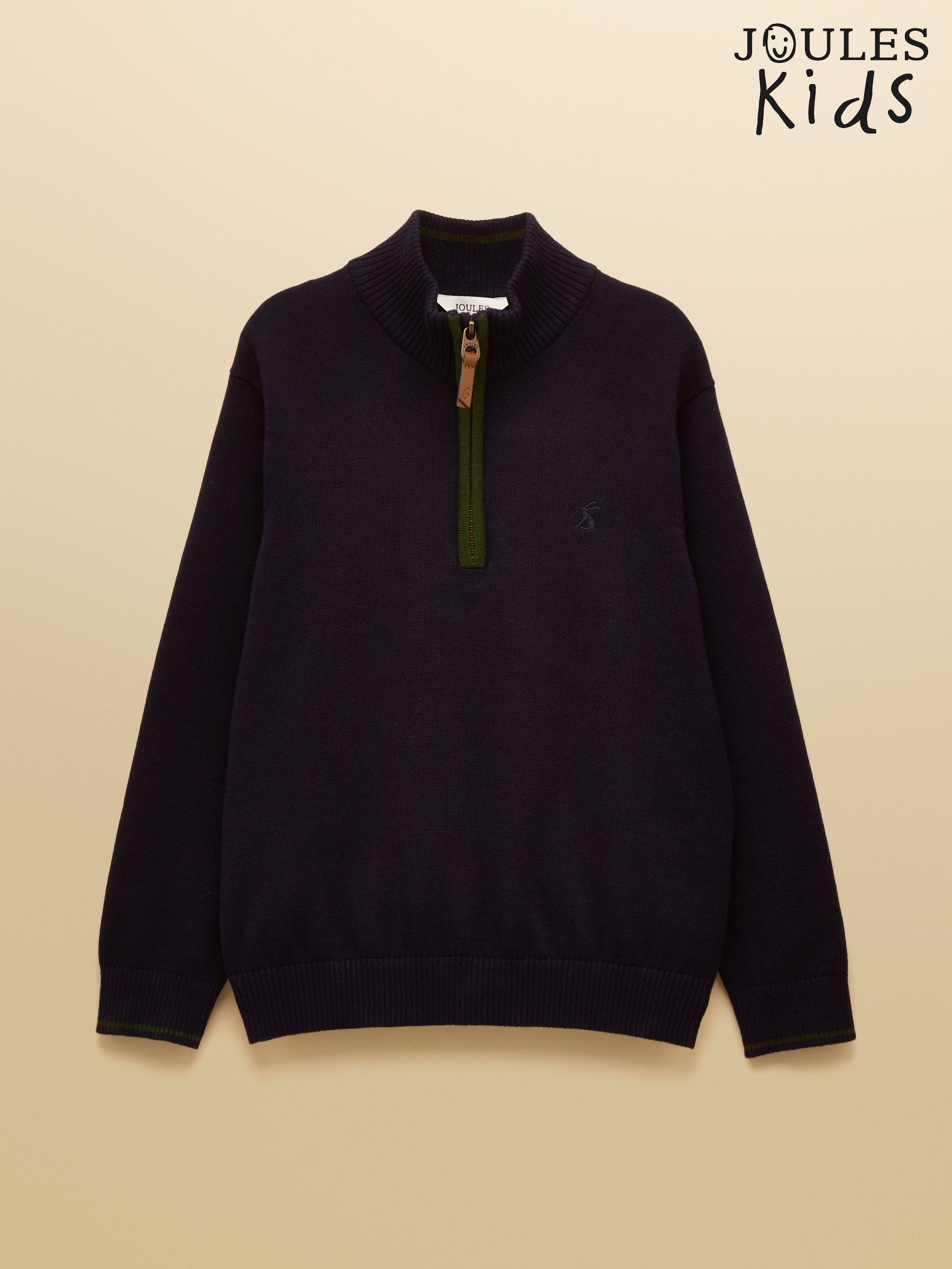 Boys' Hillside Navy Knit Quarter Zip Jumper (F40192) | £24 - £30