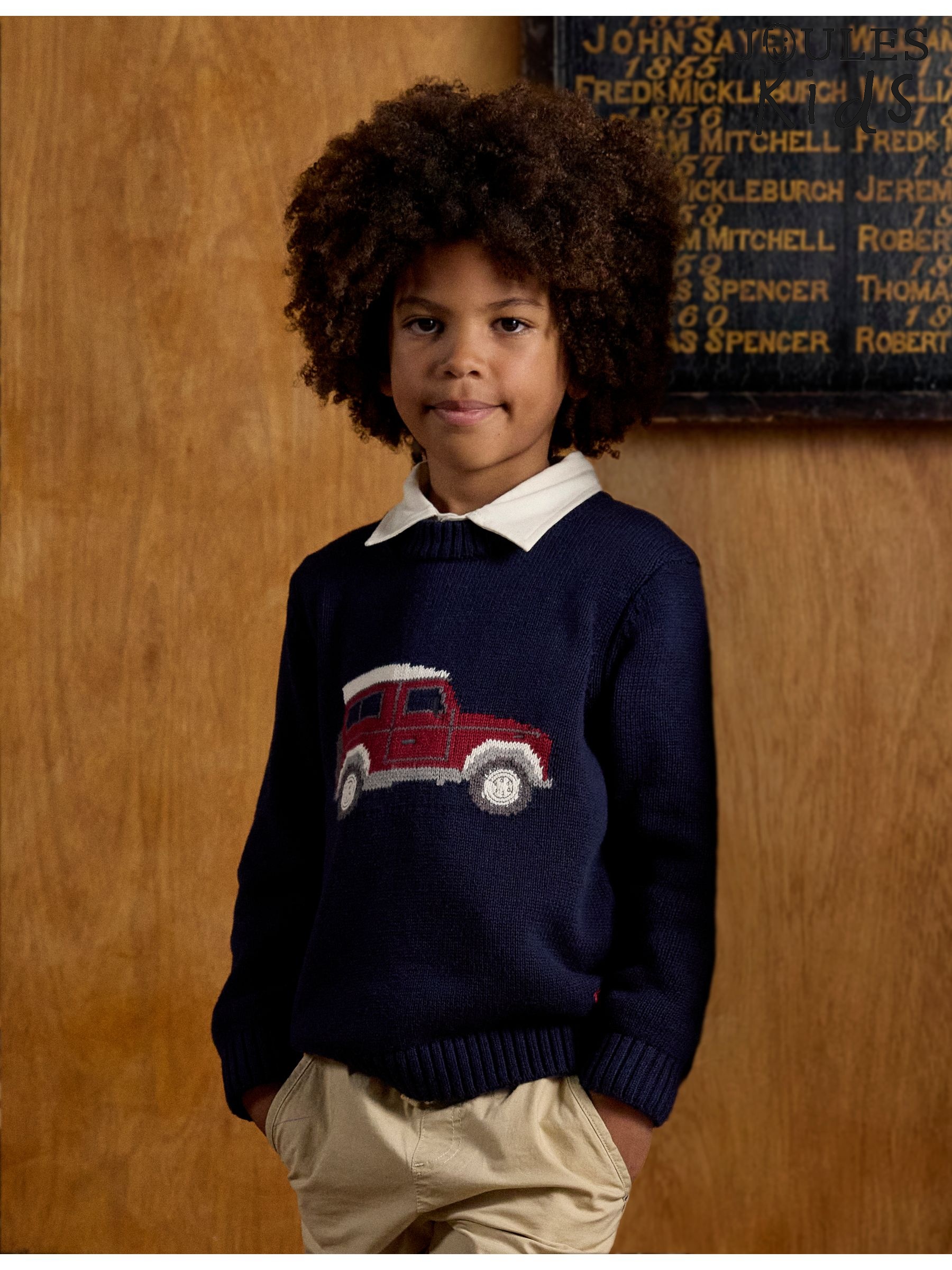 Kids' Cracking Navy Blue Intarsia Knit Jumper (F40194) | £28 - £31