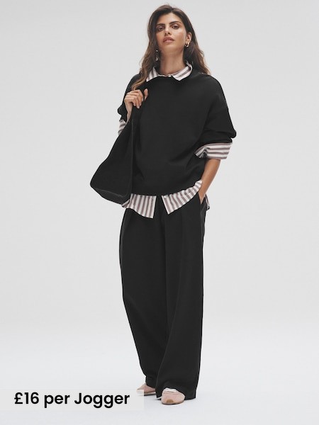 Brown/Black - 2 Pack Heavyweight Premium Pleat Front Jersey Trousers (F40243) | £32