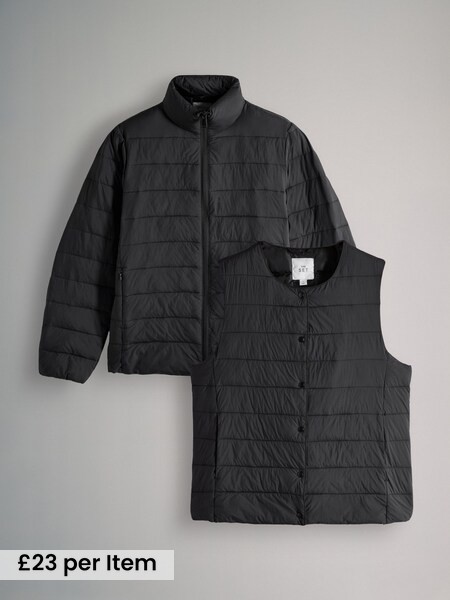 2 Pack Lightweight Padded Coat/Gilet (F40252) | £46