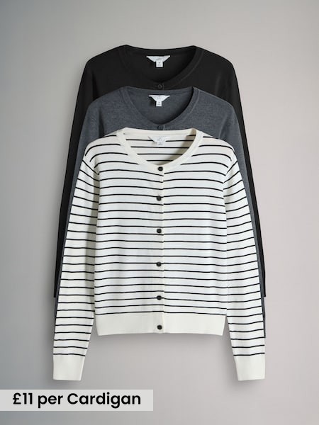 3 pack Fine Knit Button Cardigans (F40253) | £33
