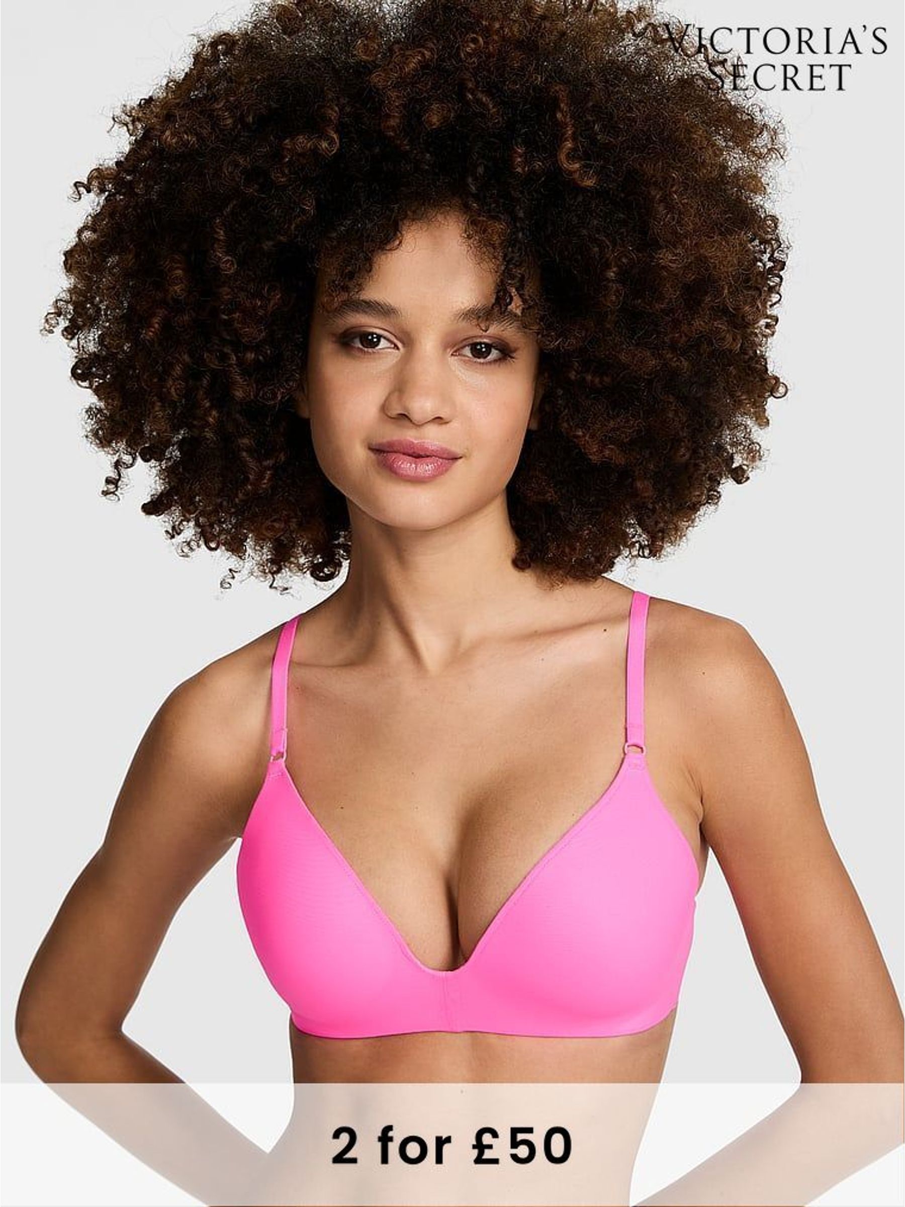 Radiant Rose Pink Non Wired Push Up Non Wired Push Up Bra (F40326) | £29