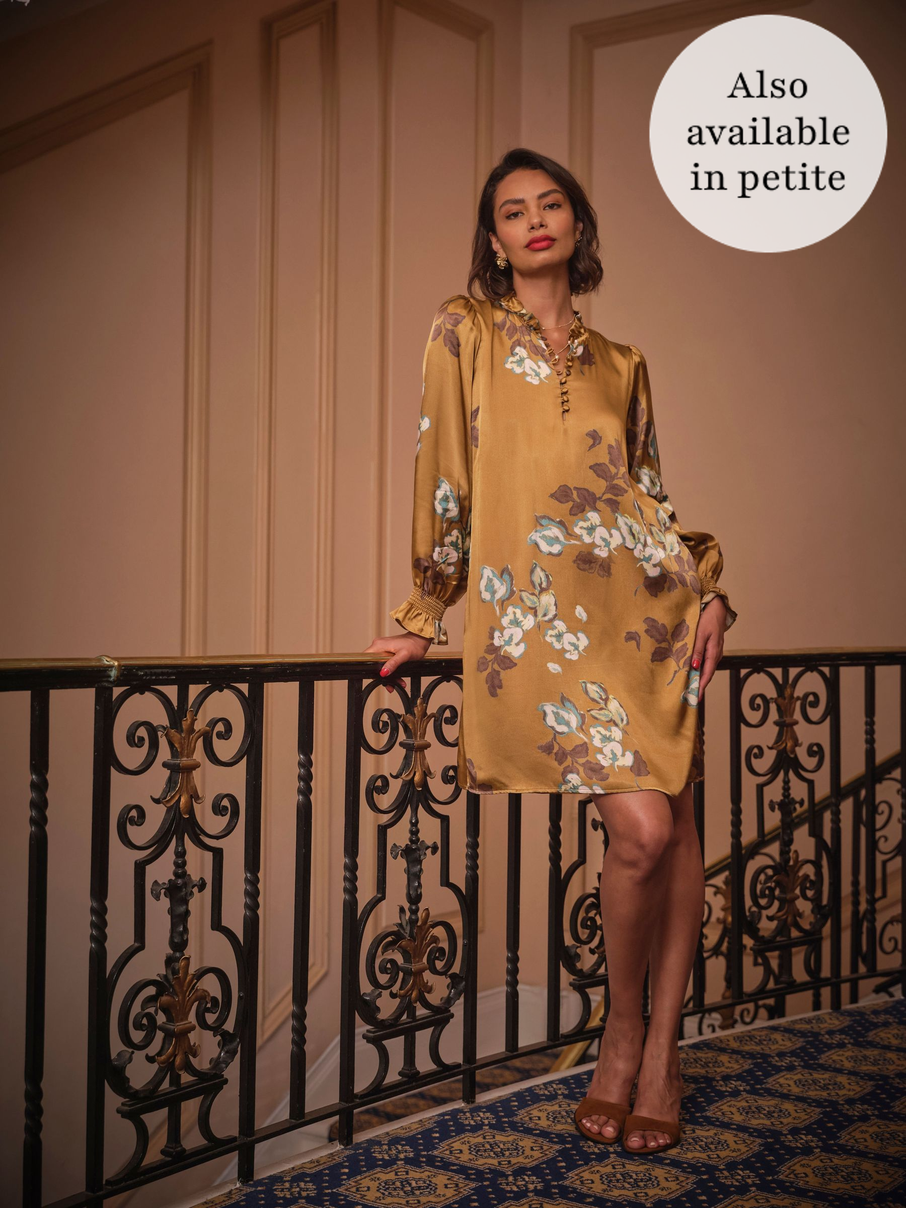 Silas Gold Regular Printed Dress (F40805) | £79