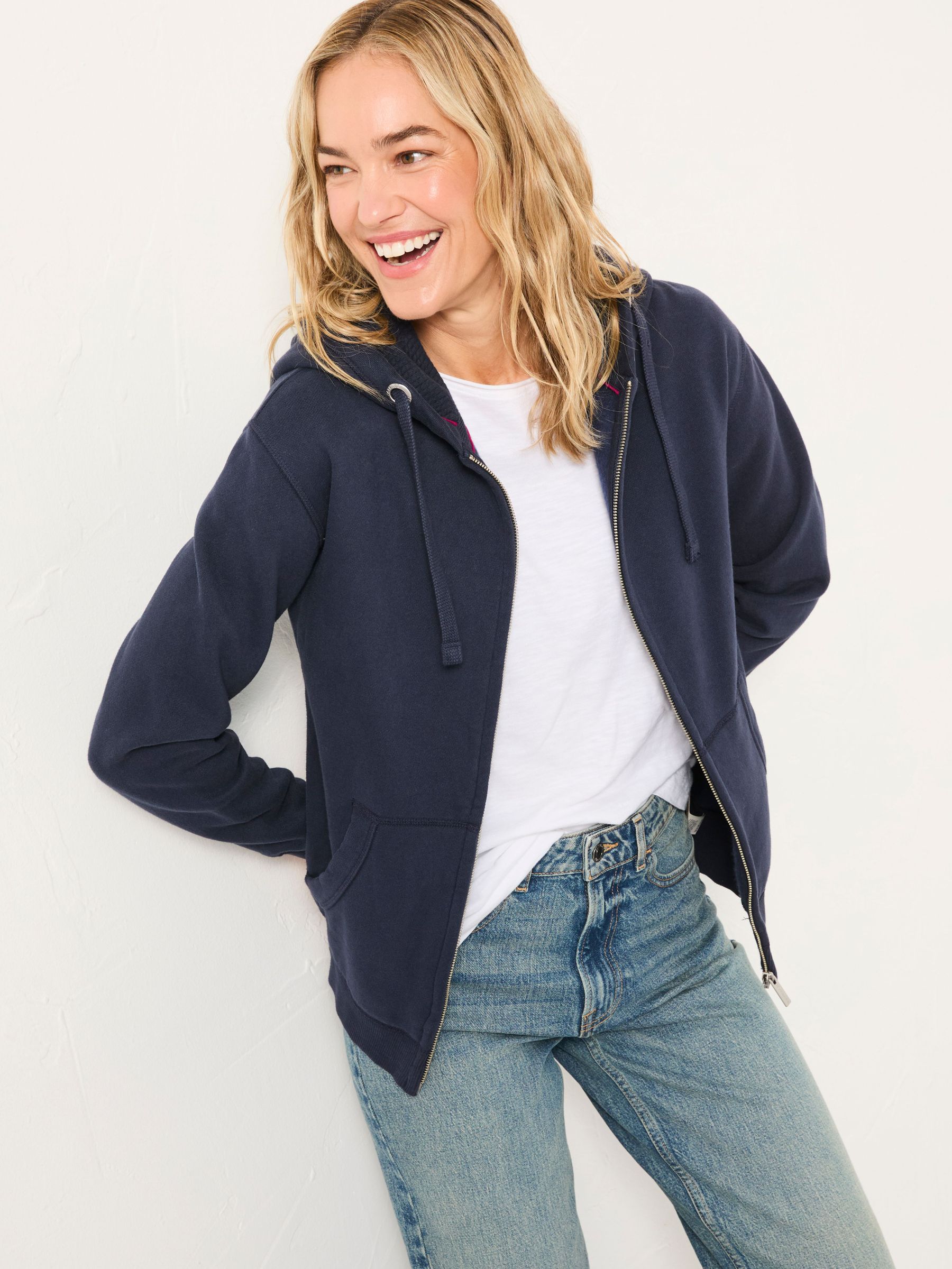 Amy Navy Zip Through Hoodie (F41131) | £49.50