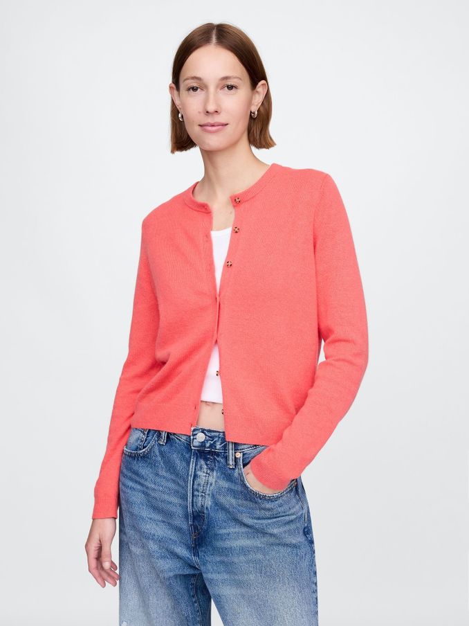 Coral Pink CashSoft Cardigan (F41636) | £35