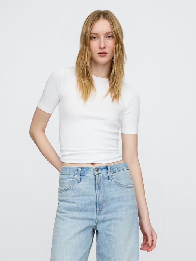 White Modern Crew Neck T-Shirt (F41661) | £16