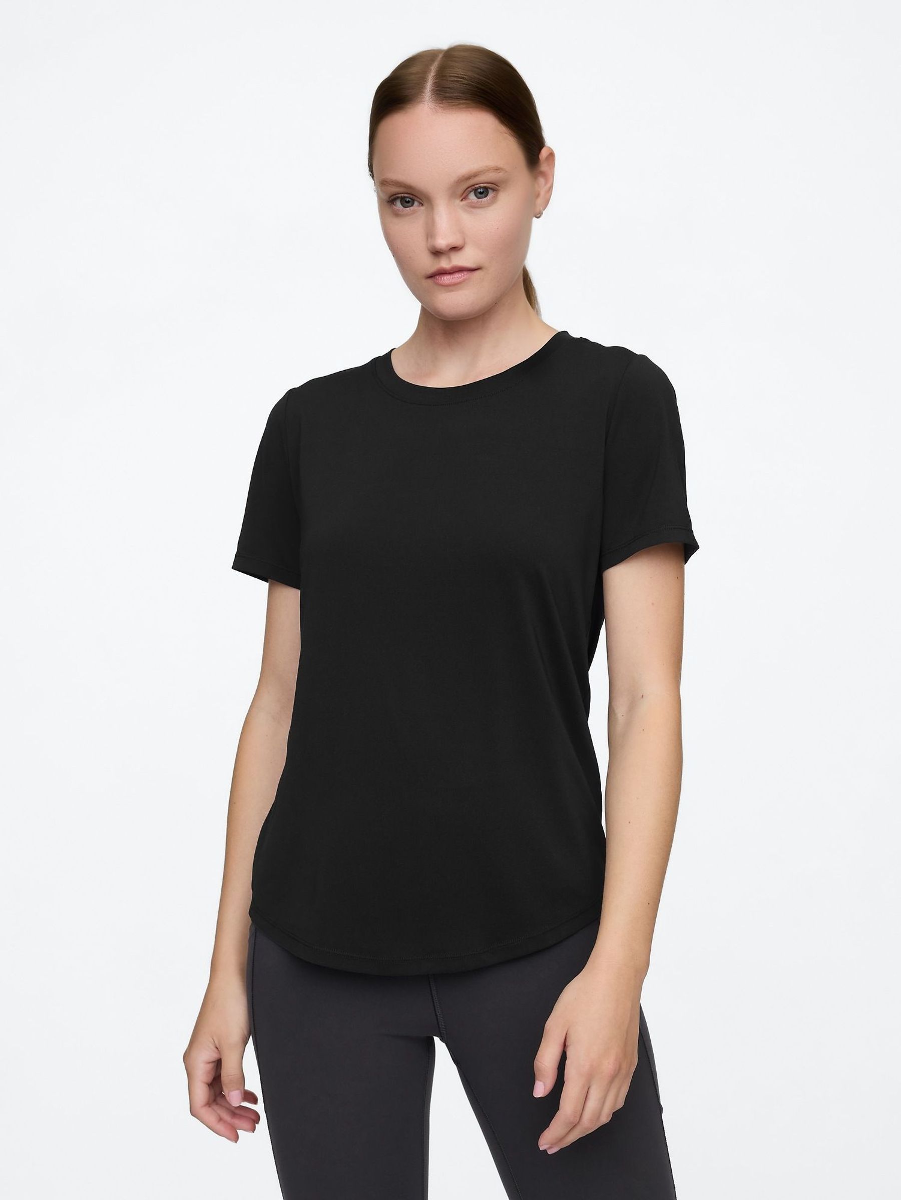 Black Brushed Jersey Short Sleeve T-Shirt (F41668) | £15