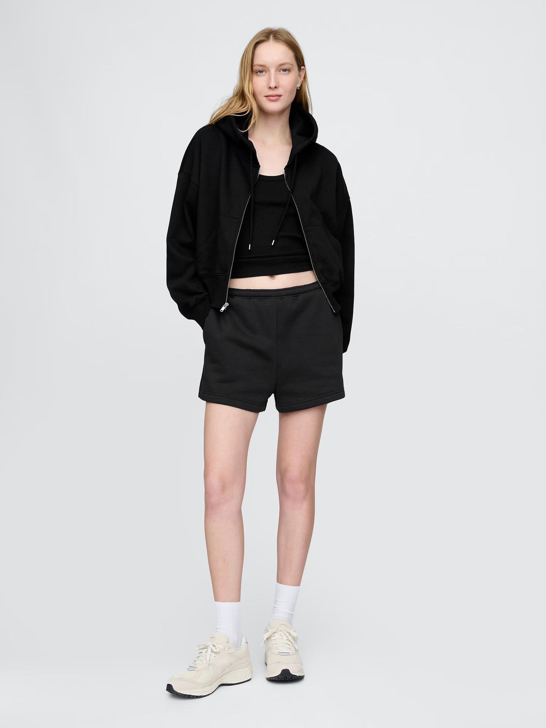 Black Vintage Soft Fleece-Lined Pocket Shorts (F41731) | £25