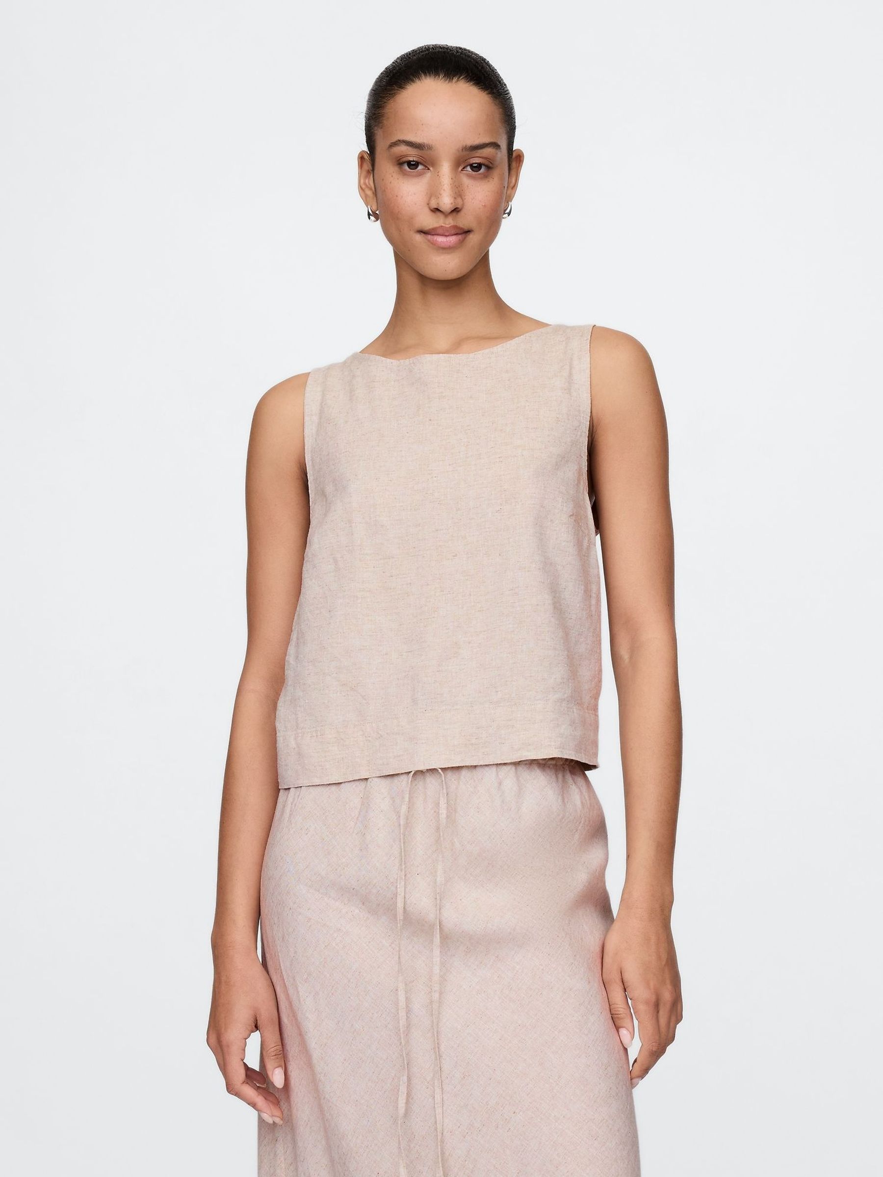 Beige Heavyweight Linen-Blend Shell Vest (F41734) | £35