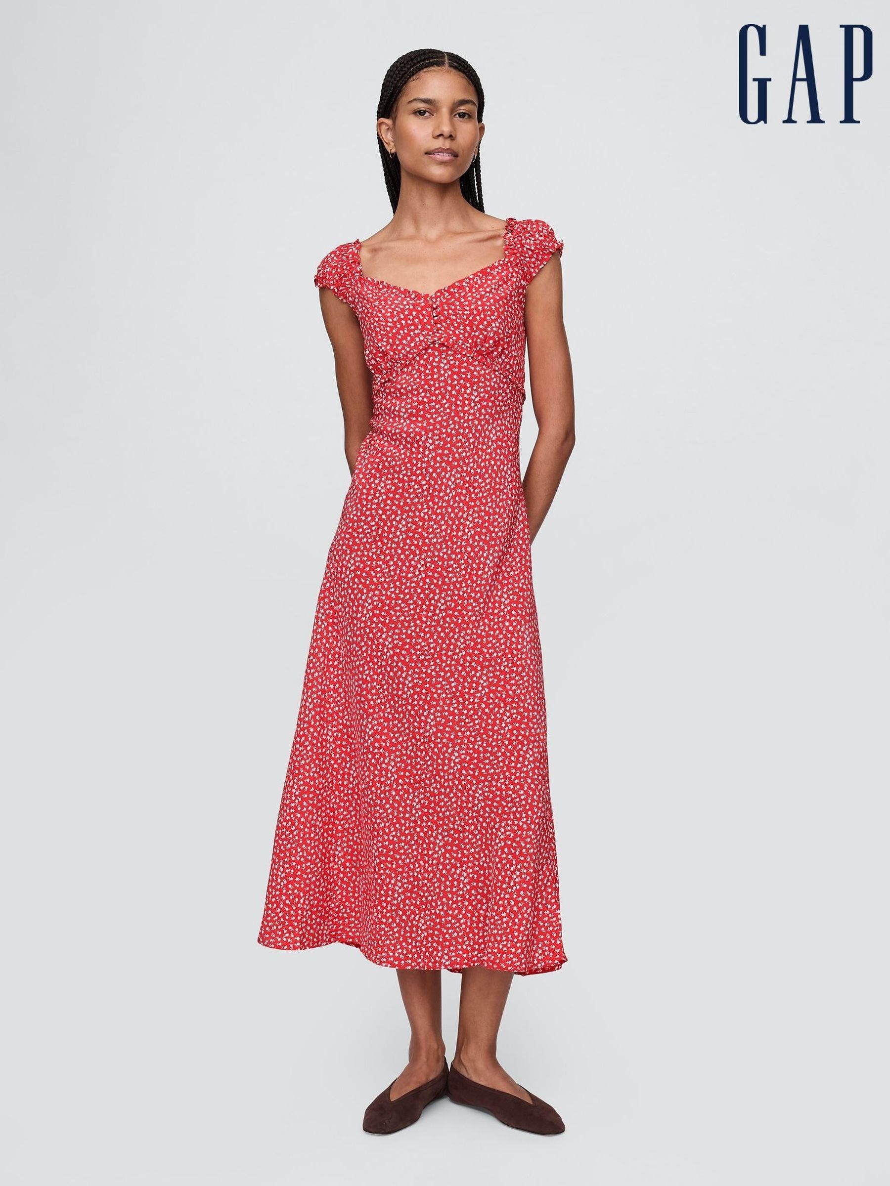Red Sweetheart Crepe Maxi Dress (F41742) | £85