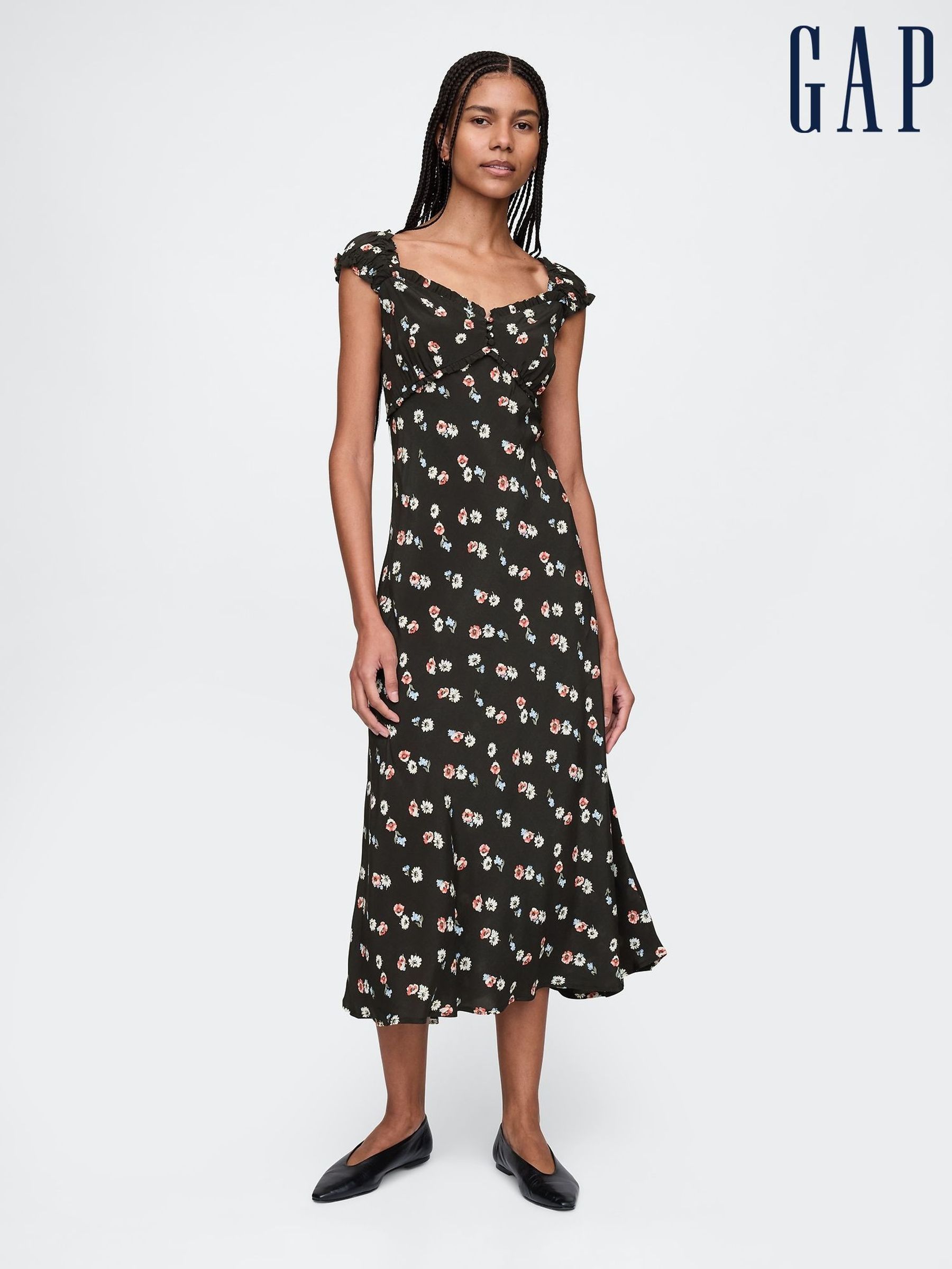 Black Sweetheart Crepe Maxi Dress (F41765) | £85