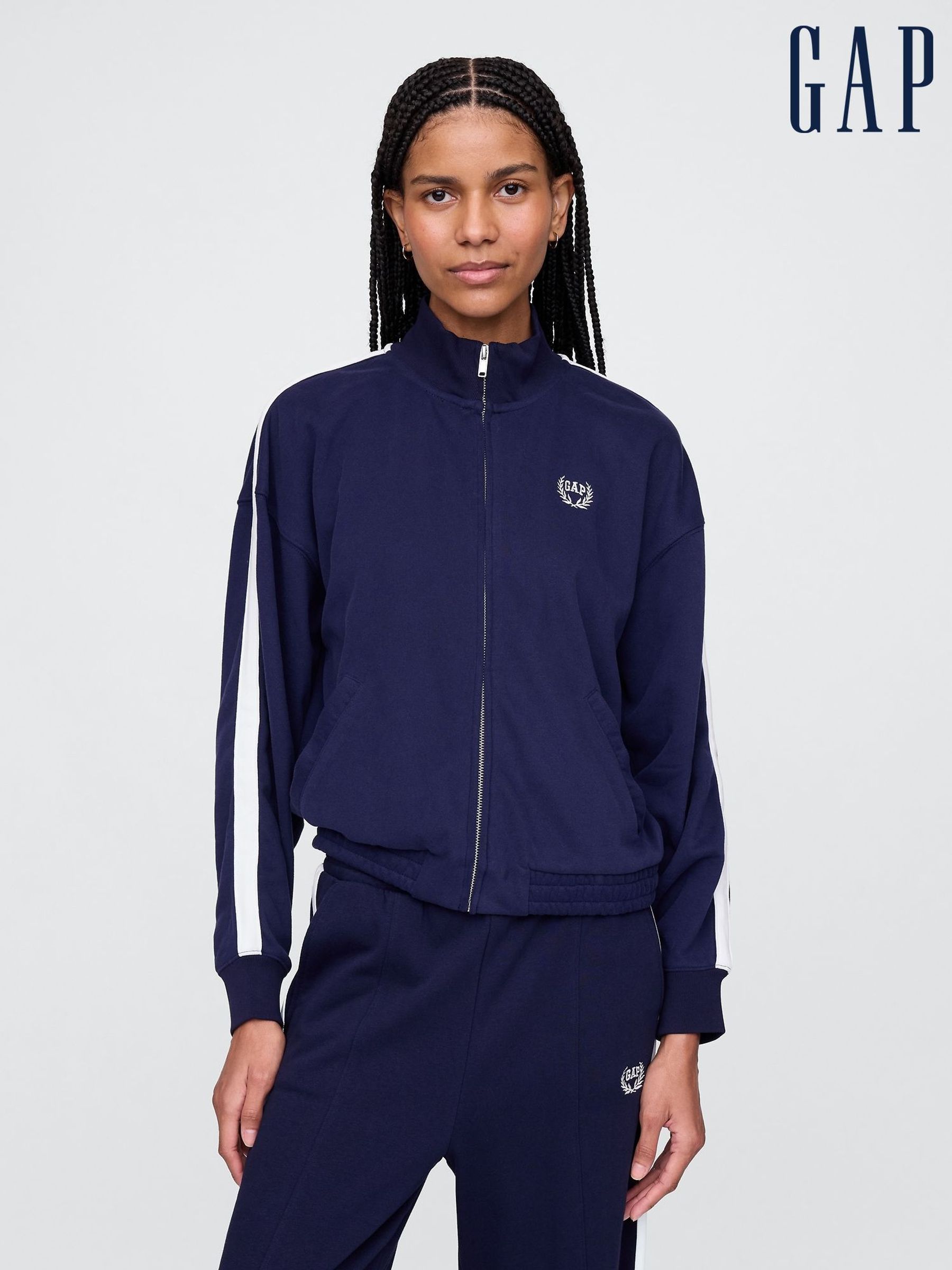 Navy Blue Vintage Soft Logo Track Jacket (F41793) | £45