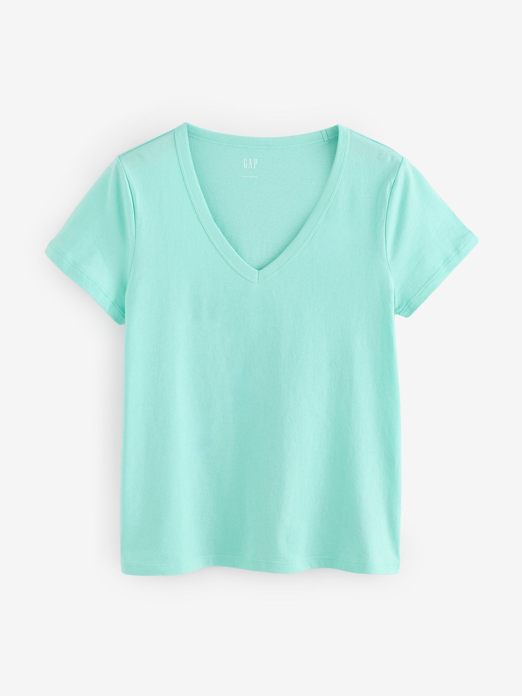Turqouis Blue V-Neck Favourite Cotton Short Sleeve T-Shirt (F41794) | £7