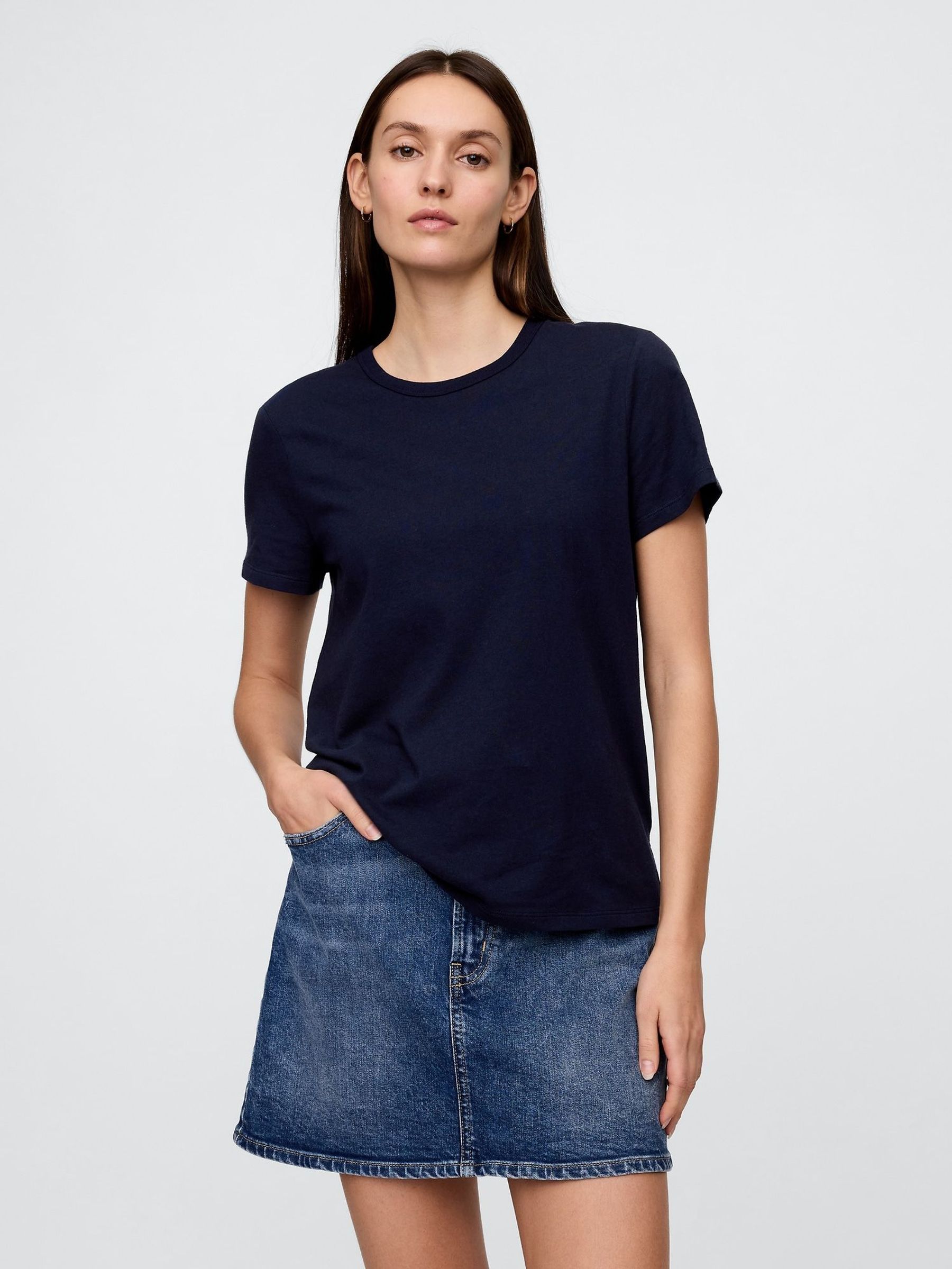 Navy Blue Crew Neck Favourite Cotton Short Sleeve T-Shirt (F41821) | £12