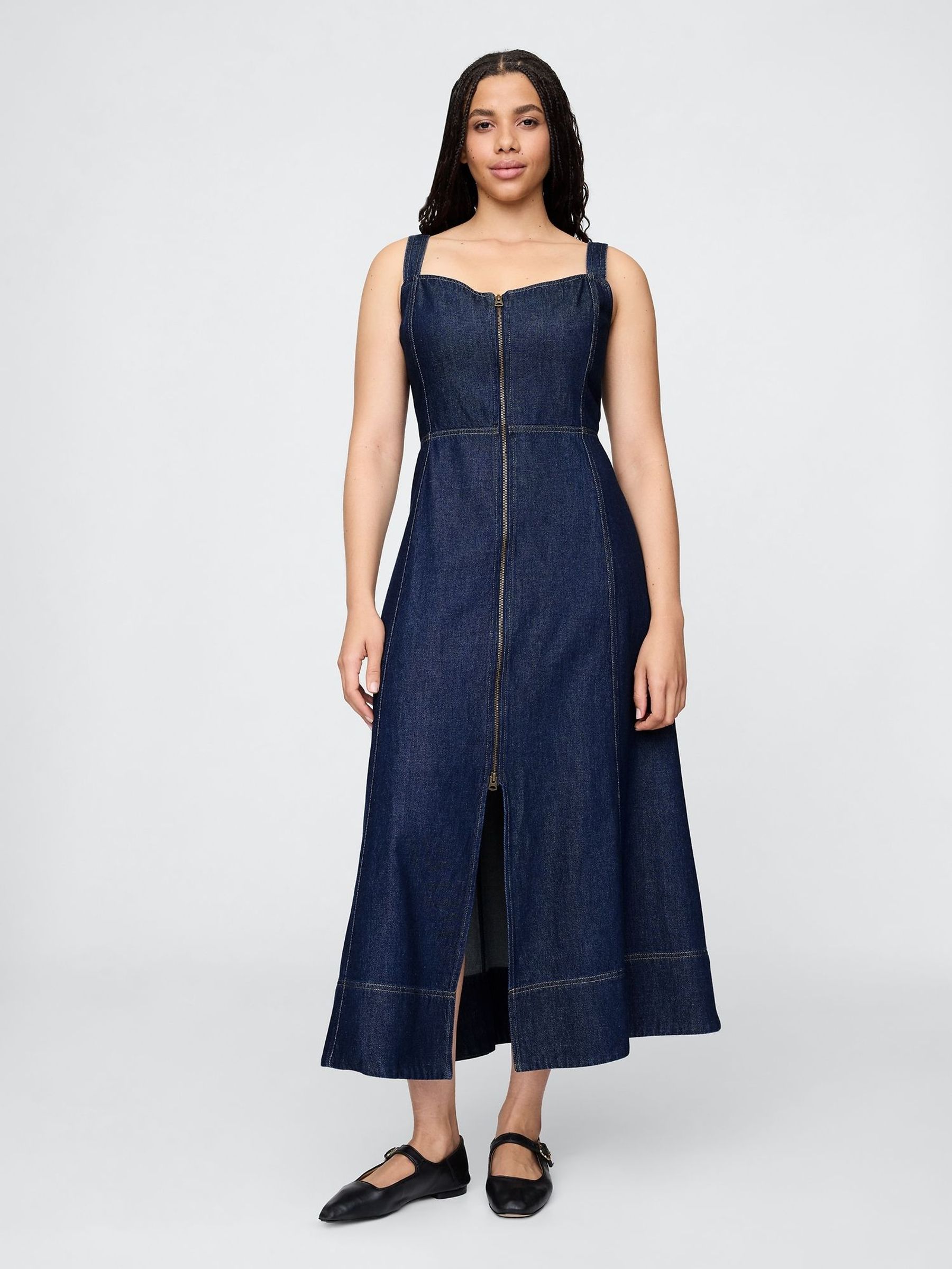 Dark Wash Blue UltraSoft Denim Maxi Dress (F41823) | £85