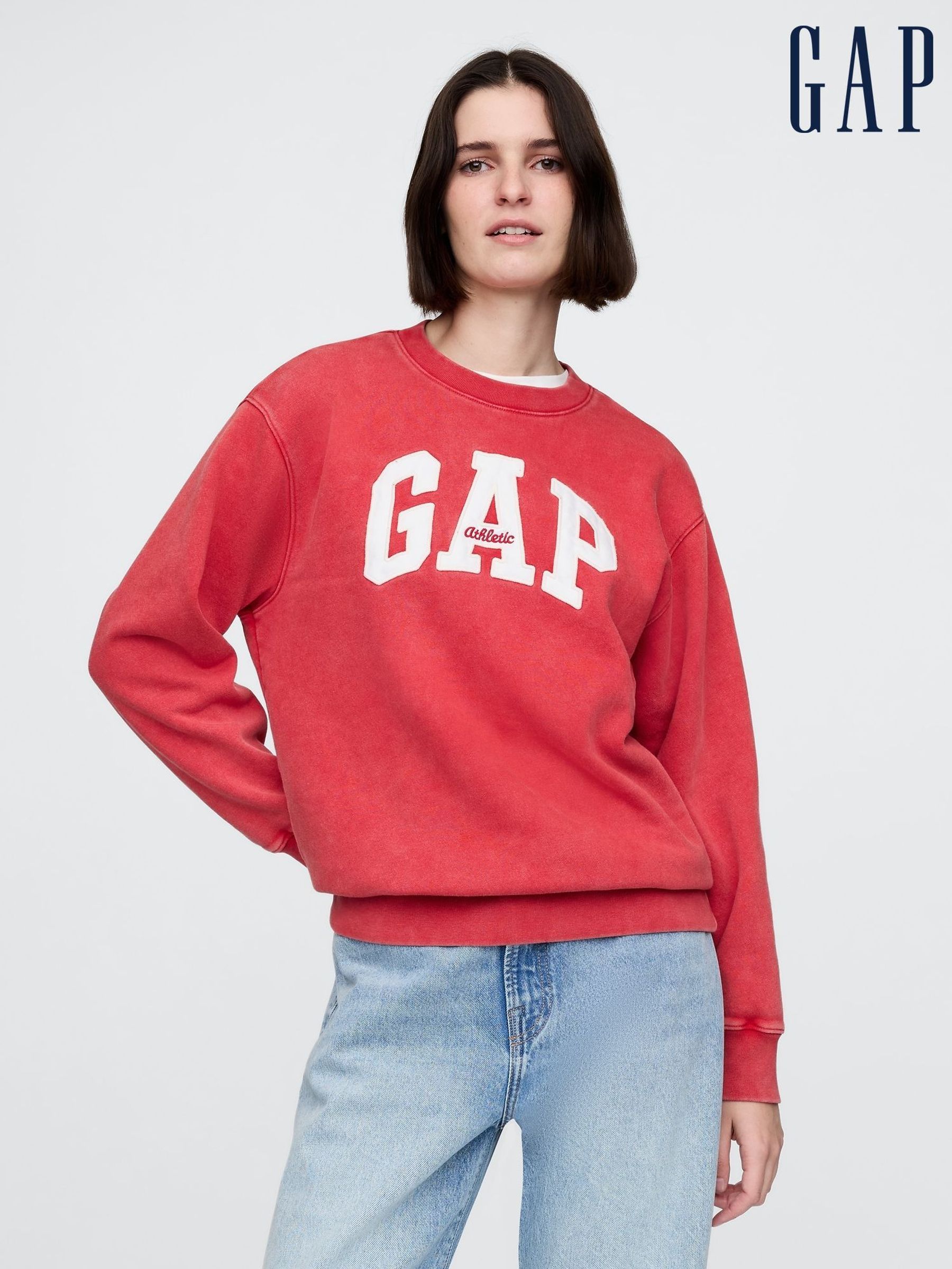 Red Vintage Soft French Terry Logo Sweatshirt (F41826) | £45