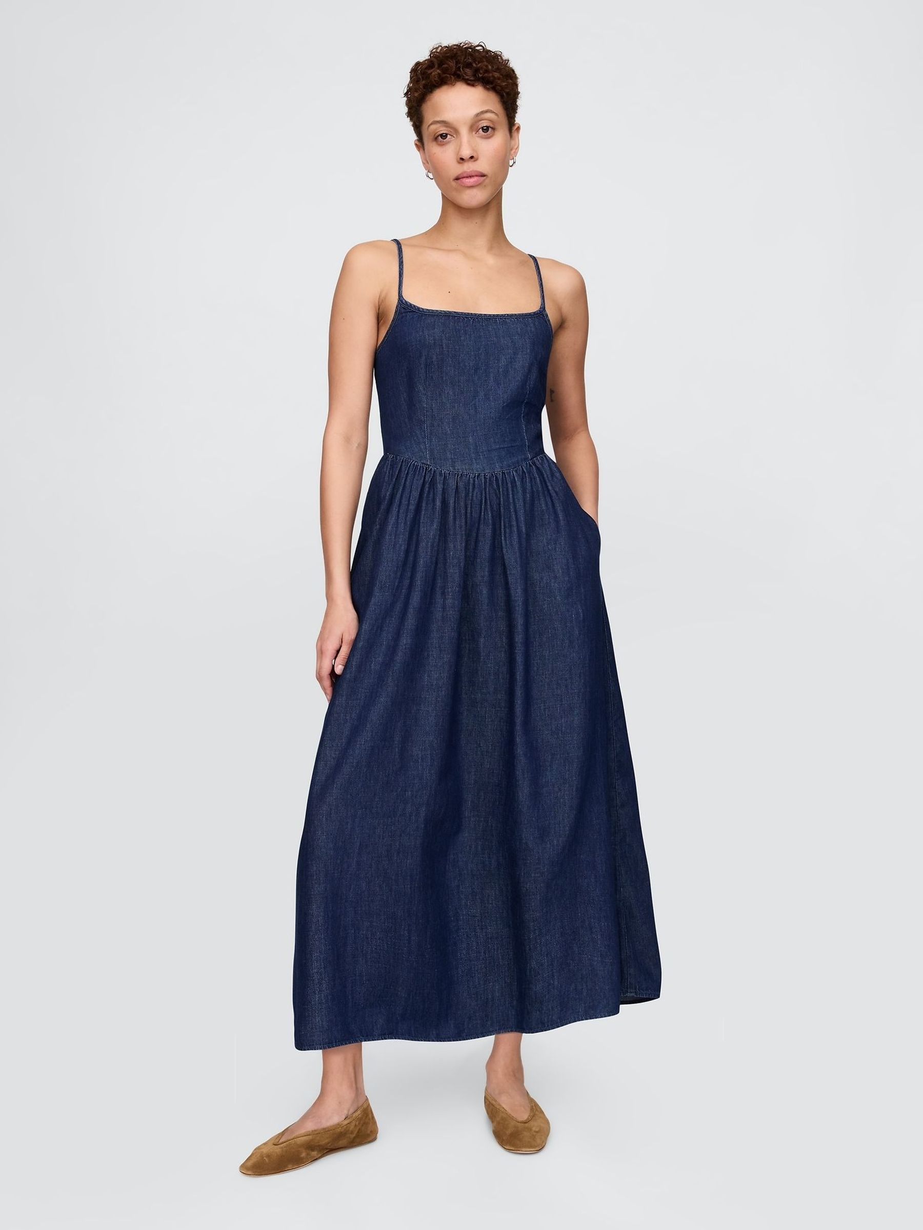 Navy/Blue Denim Maxi Dress (F41847) | £70