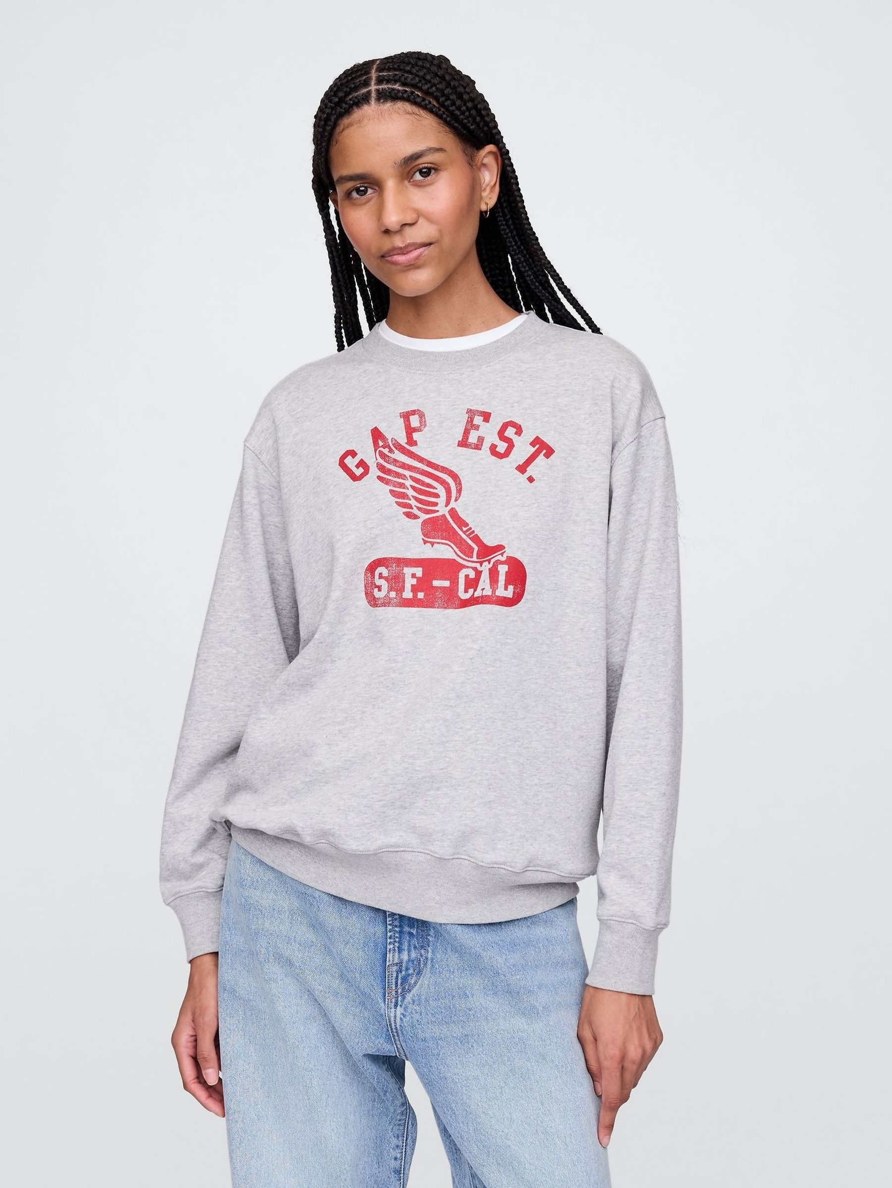Grey Vintage Soft French Terry Logo Sweatshirt (F41848) | £45